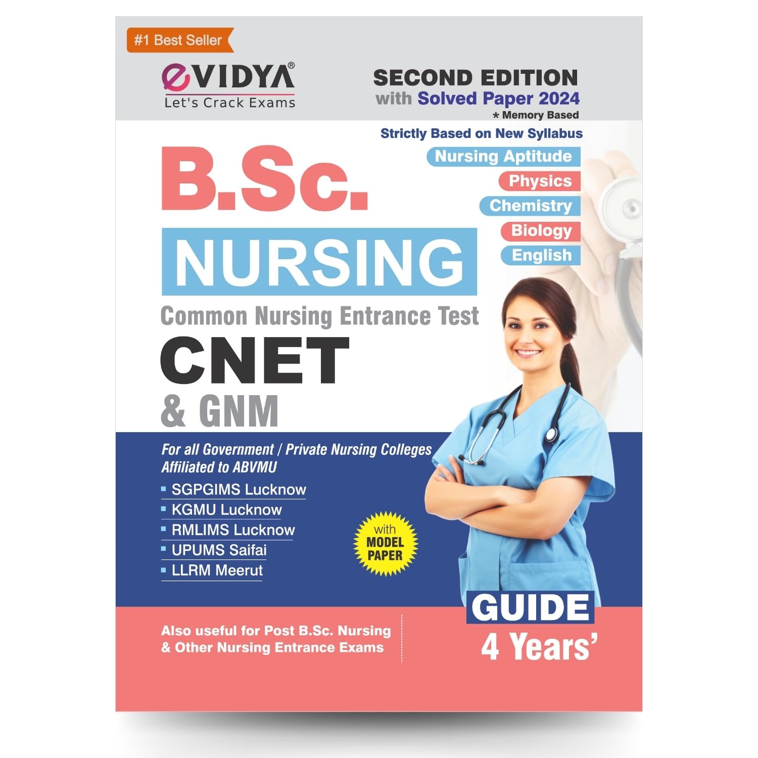 Evidya B.Sc Nursing Entrance Exam Guide 2025 | Cnet, Gnm, Post B.Sc  Abvmu Affiliated Colleges | Solved & Model Papers | Nursin