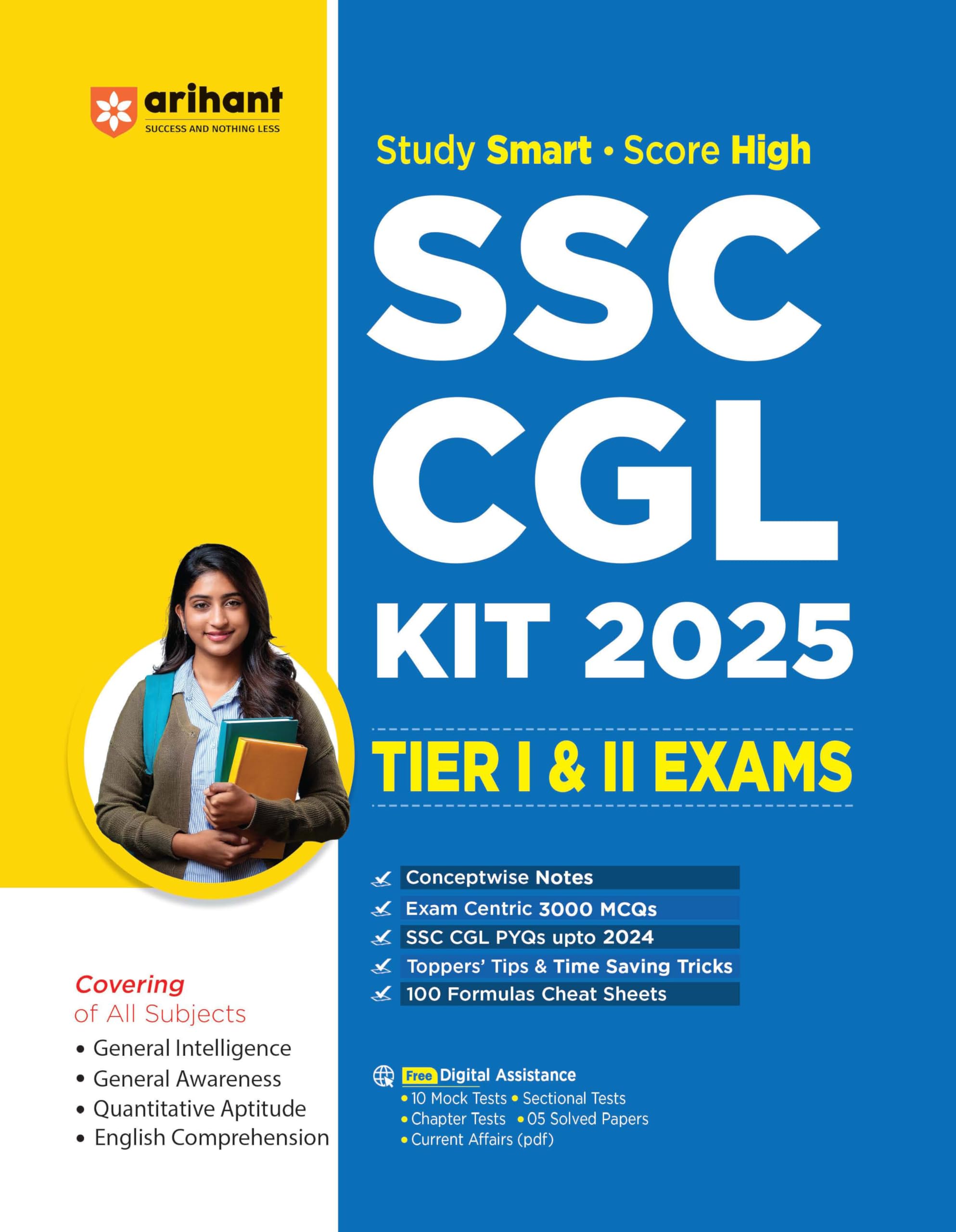 Arihant SSC CGL Preparation Kit 2025 | Complete Study Material for Tier 1 and Tier 2 Exams | 3000+ Practice MCQs, SSC CGL Previo