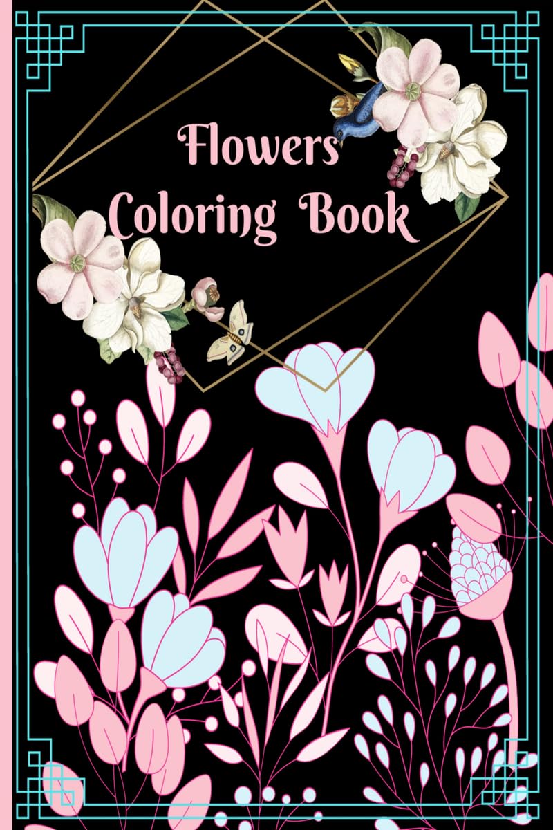 Flowers Coloring Book : Beautiful Flowers Coloring Pages with Large Print for Relaxation