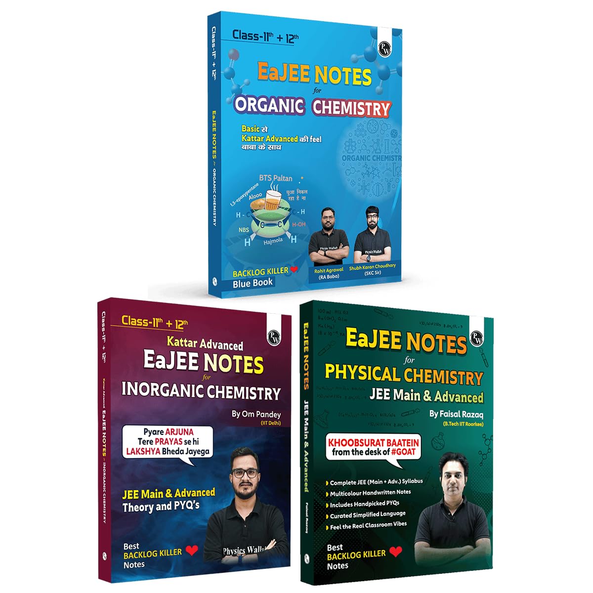 PW EaJEE Handwritten Notes For Organic, Inorganic, Physical Chemistry Combo Set of 3 Books For JEE Main & Advanced | Chapterwise
