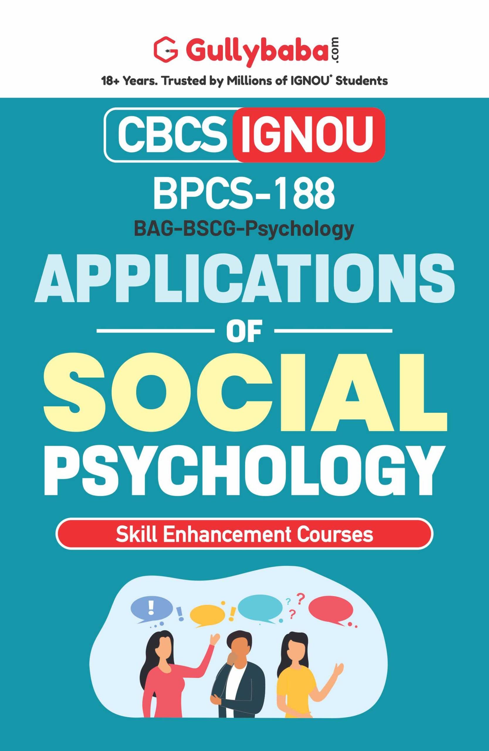 Gullybaba IGNOU CBCS BAG 6th Sem BPCS188 Application of Social Psychology in English