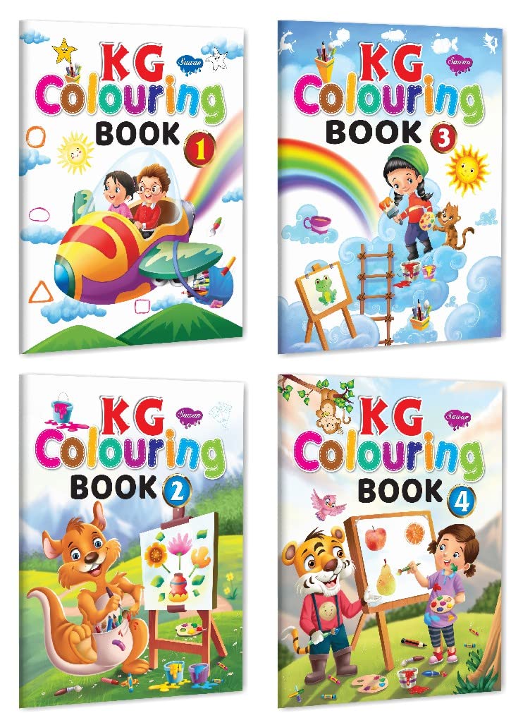 Sawan Kg Colouring Book  1 To 4 | Set Of 4 Books