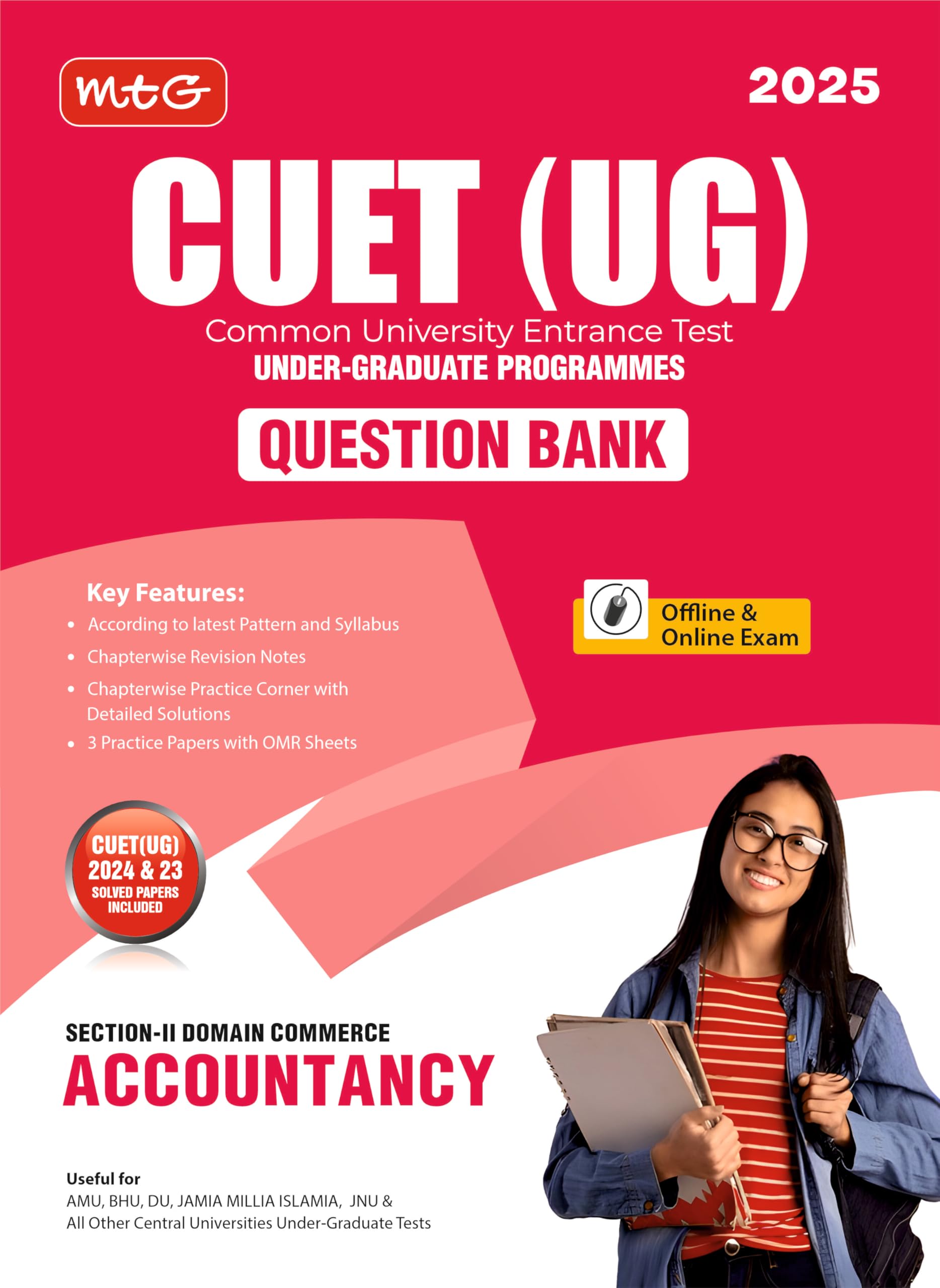 MTG NTA CUET (UG) Chapterwise Question Bank Accountancy With Practice Papers & OMR Sheet | Entrance Exam Preparation Book 2025