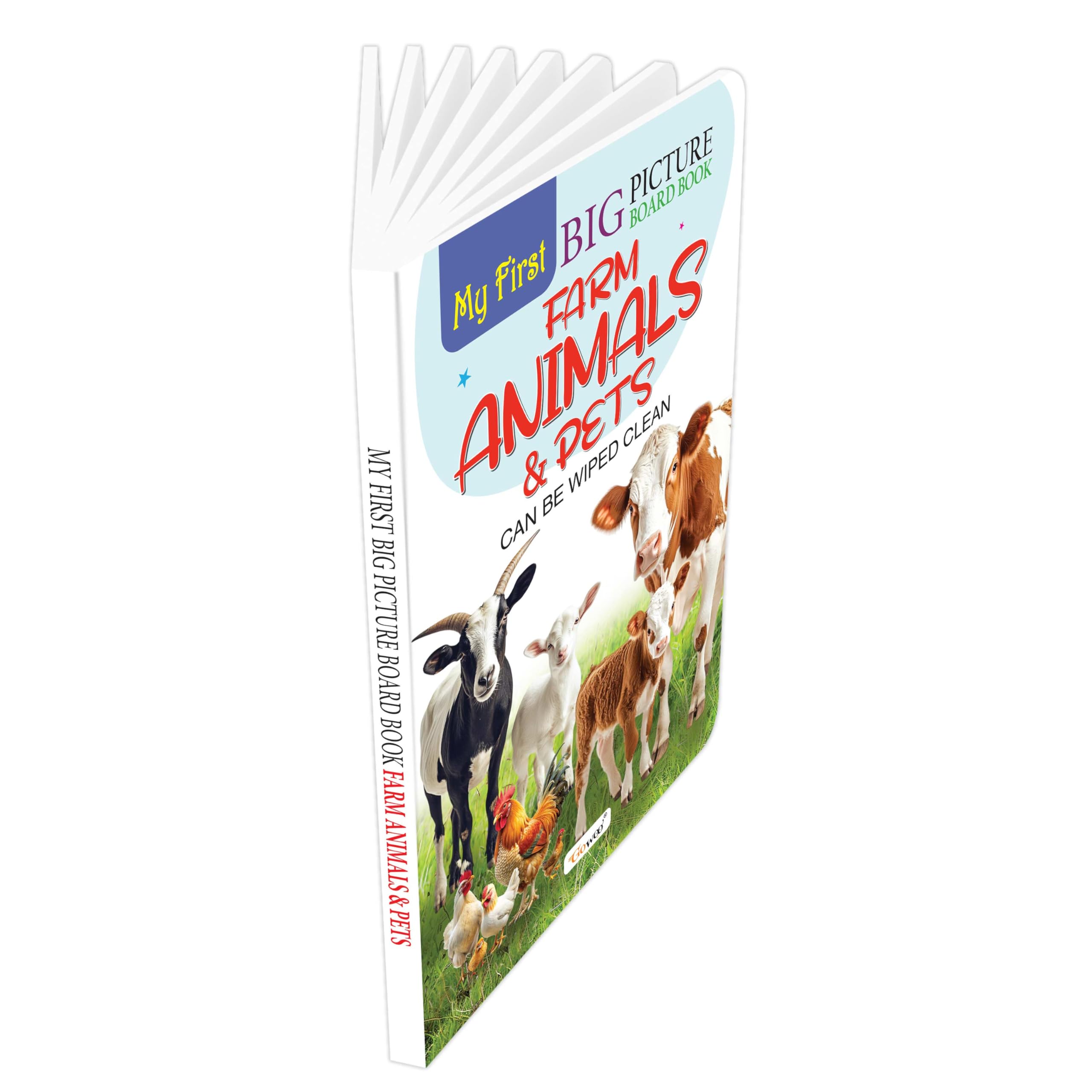 My First Big Picture Board Book Farm Animals & Pets : Learn Animal Names with Pictures, Colourful Educational Board Book for Ki
