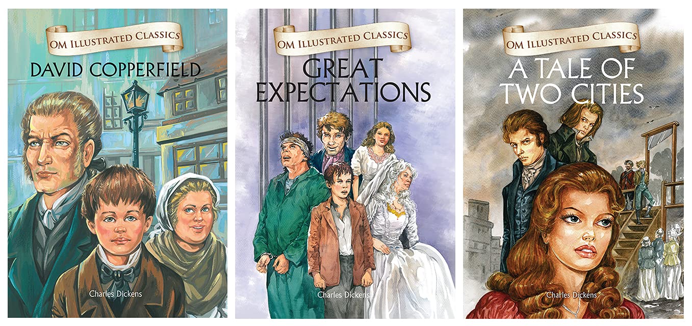Om Illustrated Classics: Collection of Charles Dickens (Set of 3) (David Copperfield, Great Expectations and A Tale of Two Citie