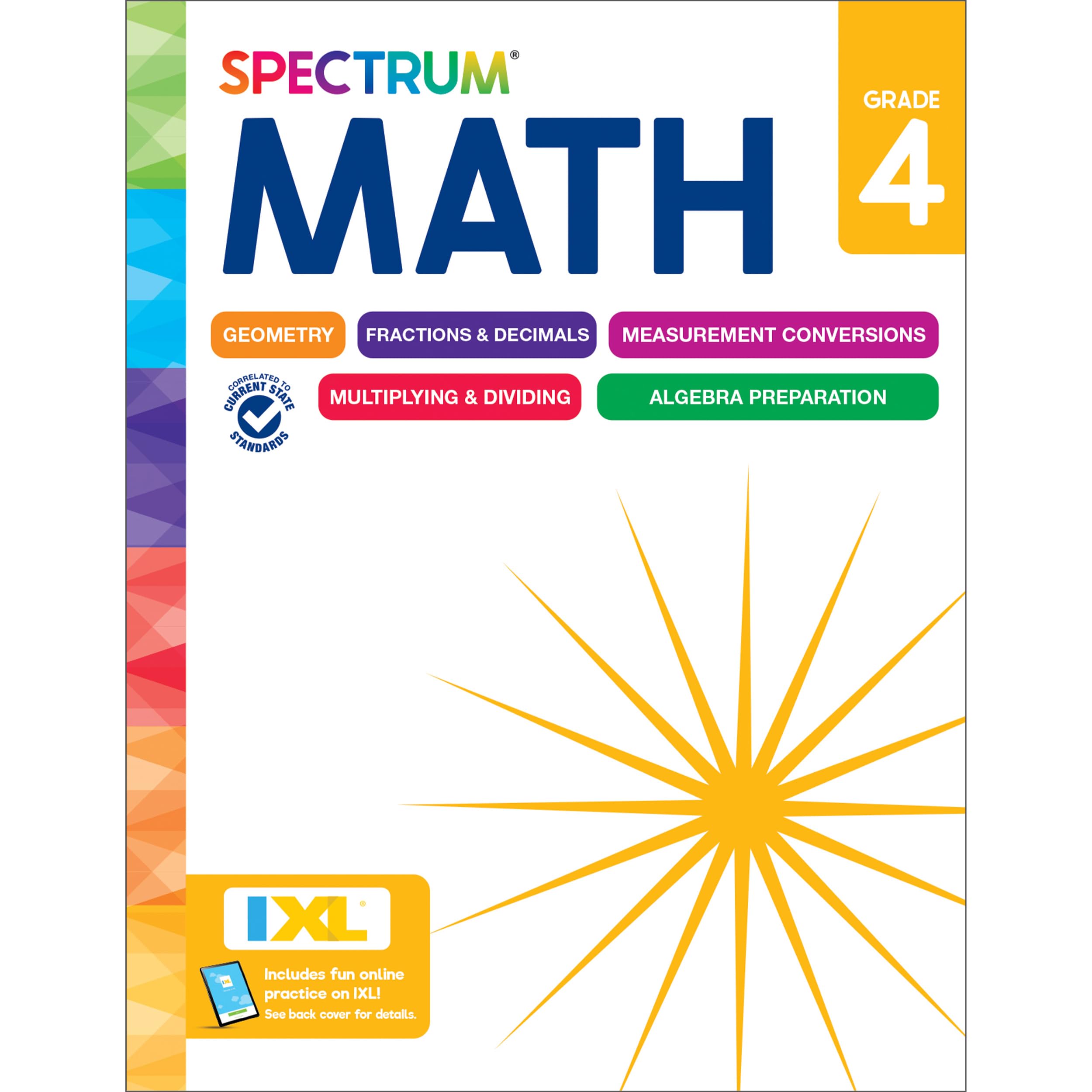 Spectrum 4th Grade Math Workbooks, Mathematics Activity Book for Kids Ages 910, Geometry, Fractions, Decimals, Algebra Prep, Mu