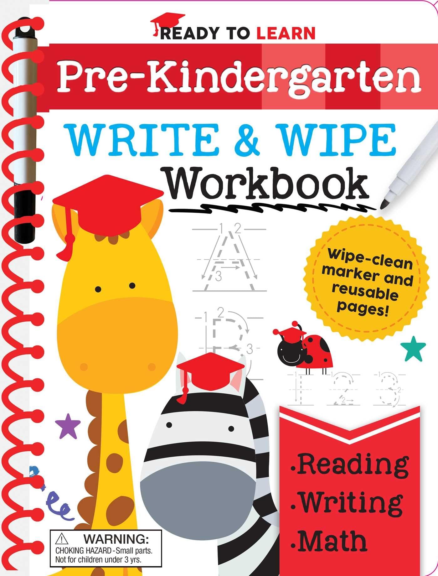 Ready to Learn: PreKindergarten Write and Wipe Workbook: Counting, Shapes, Letter Practice, Letter Tracing, and More!