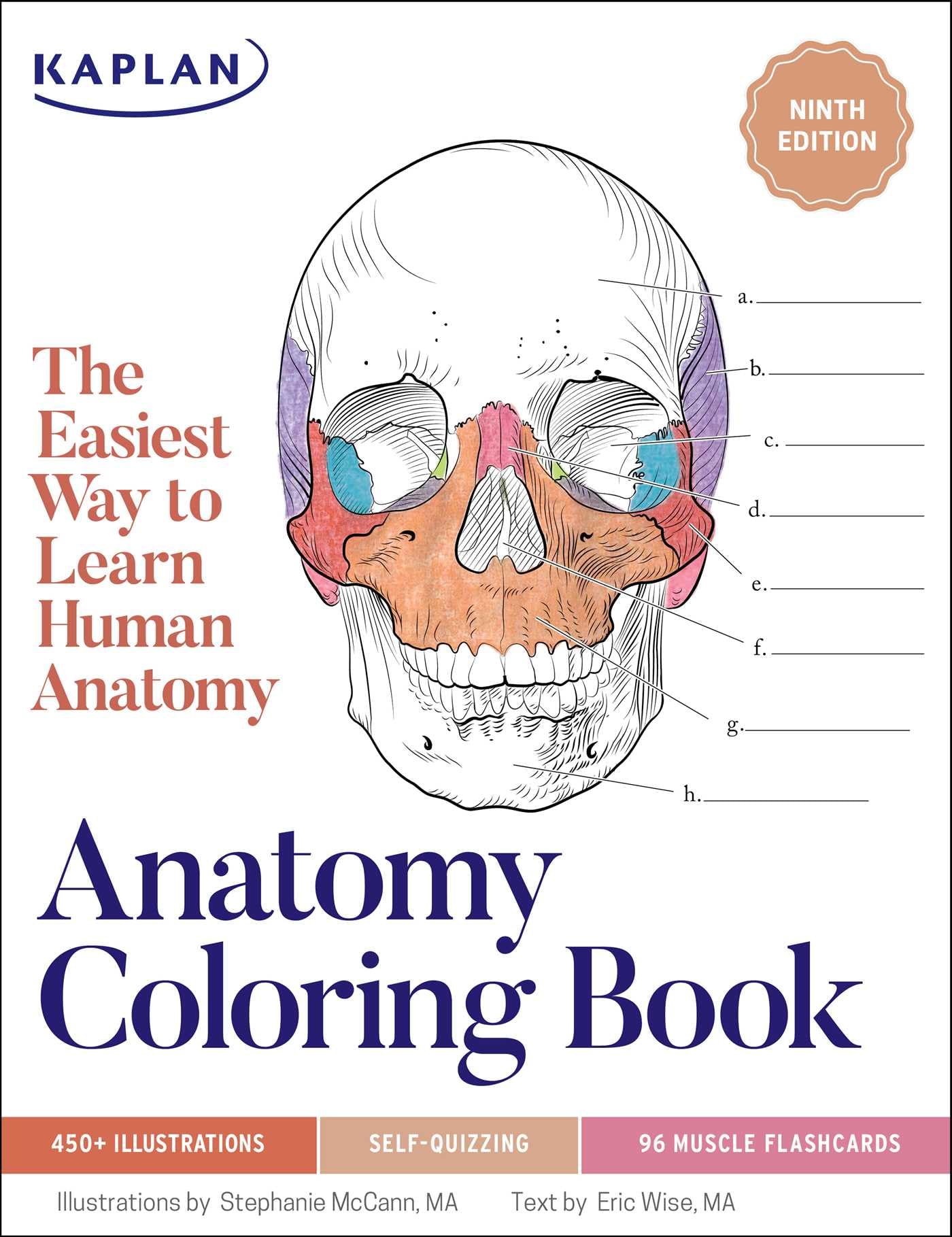 Anatomy Coloring Book with 450+ Realistic Medical Illustrations with Quizzes for Each + 96 Perforated Flashcards of Muscle Origi