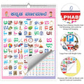 Inikao All In One Spiral Board Chart  Pack Of 14 (Kannada Alphabet) | English Themes + Kannada Varnamale | Preschool Wall Learn