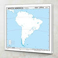 SMALL  100 SOUTH AMERICA PHYSICAL OUTLINE MAP FOR SCHOOL|Physical outline map of South America