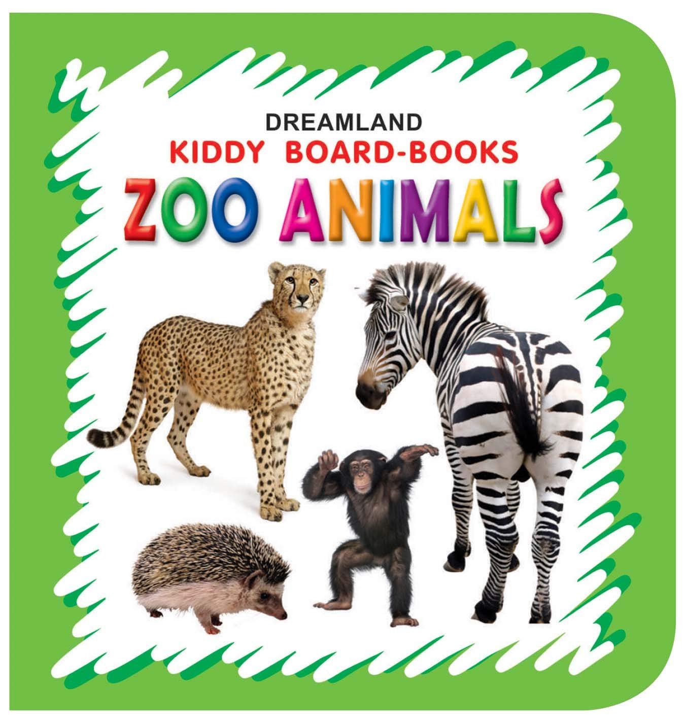Kiddy Board Book  Zoo Animals | First Learning Book For Babies & Toddlers Age 02 | Bright Pictures Of Animals To Build Vocabul