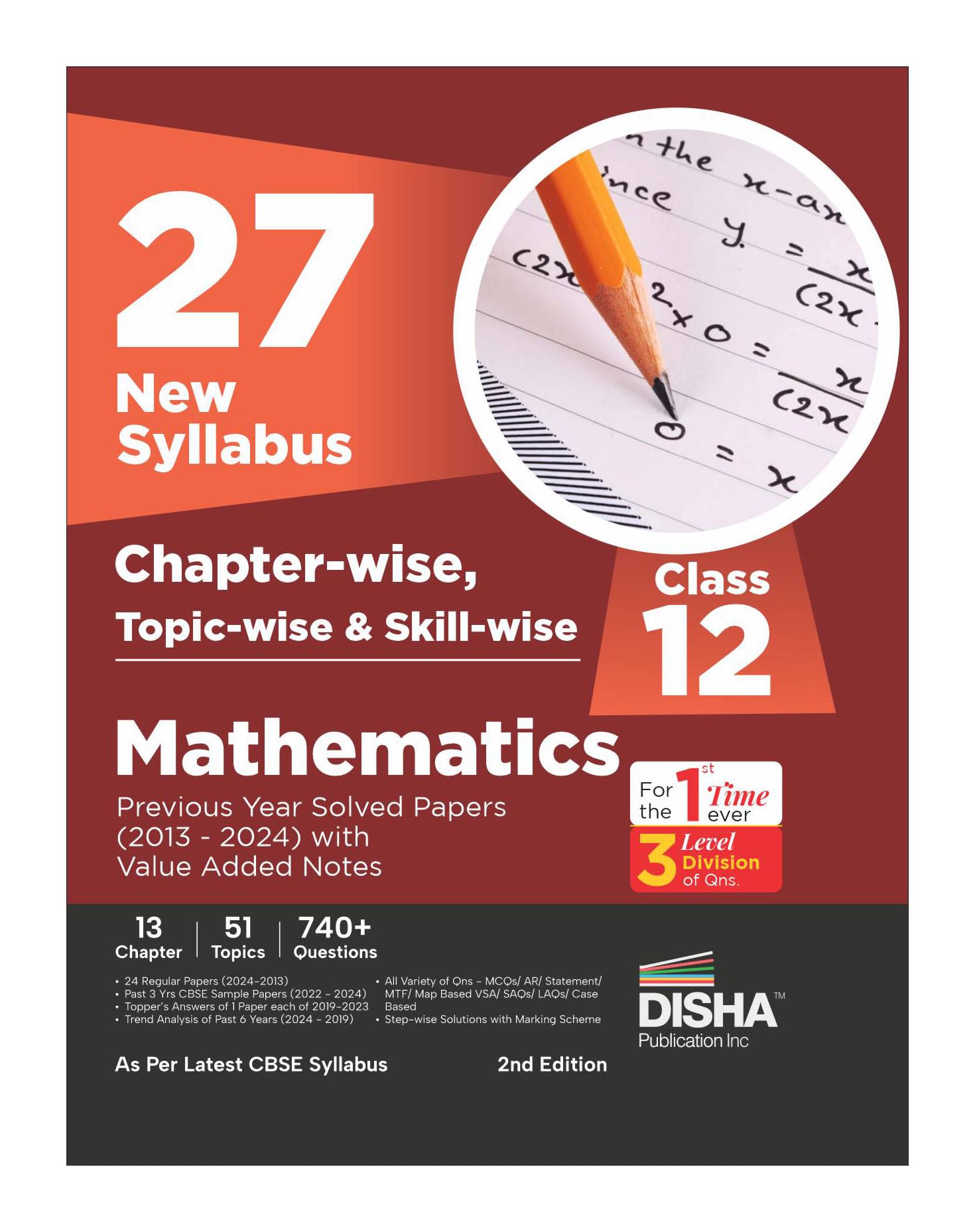 27 New Syllabus ChapterWise, TopicWise & SkillWise Cbse Class 12 Mathematics Previous Year Solved Papers (2013  2024) With V