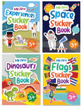 Sticker Books (Set of 4 Books)  Flags  Space  Dinosaurs  Experiences  Activity Book for Kids with 220+ Stickers  Stickers 