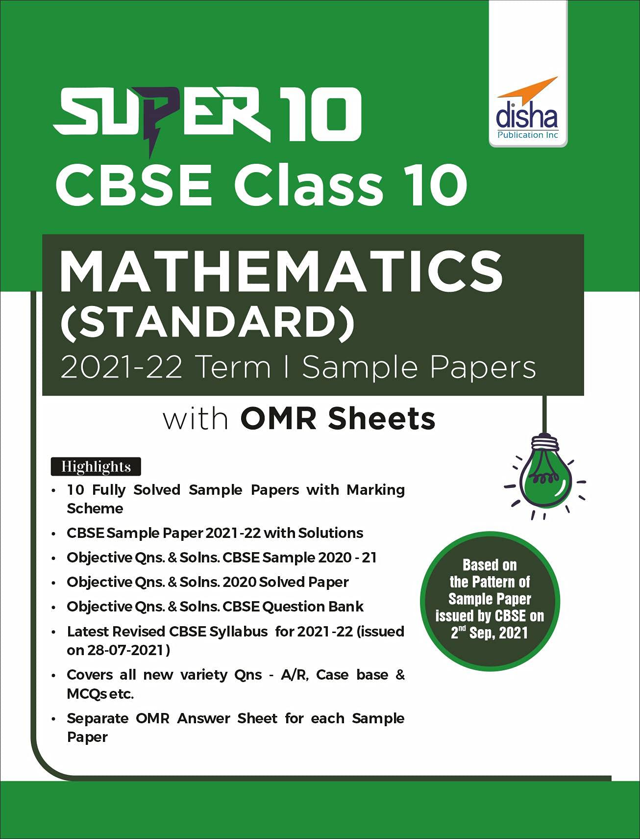 Super 10 Cbse Class 10 Mathematics (Standard) 202122 Term I Sample Papers With Omr Sheets
