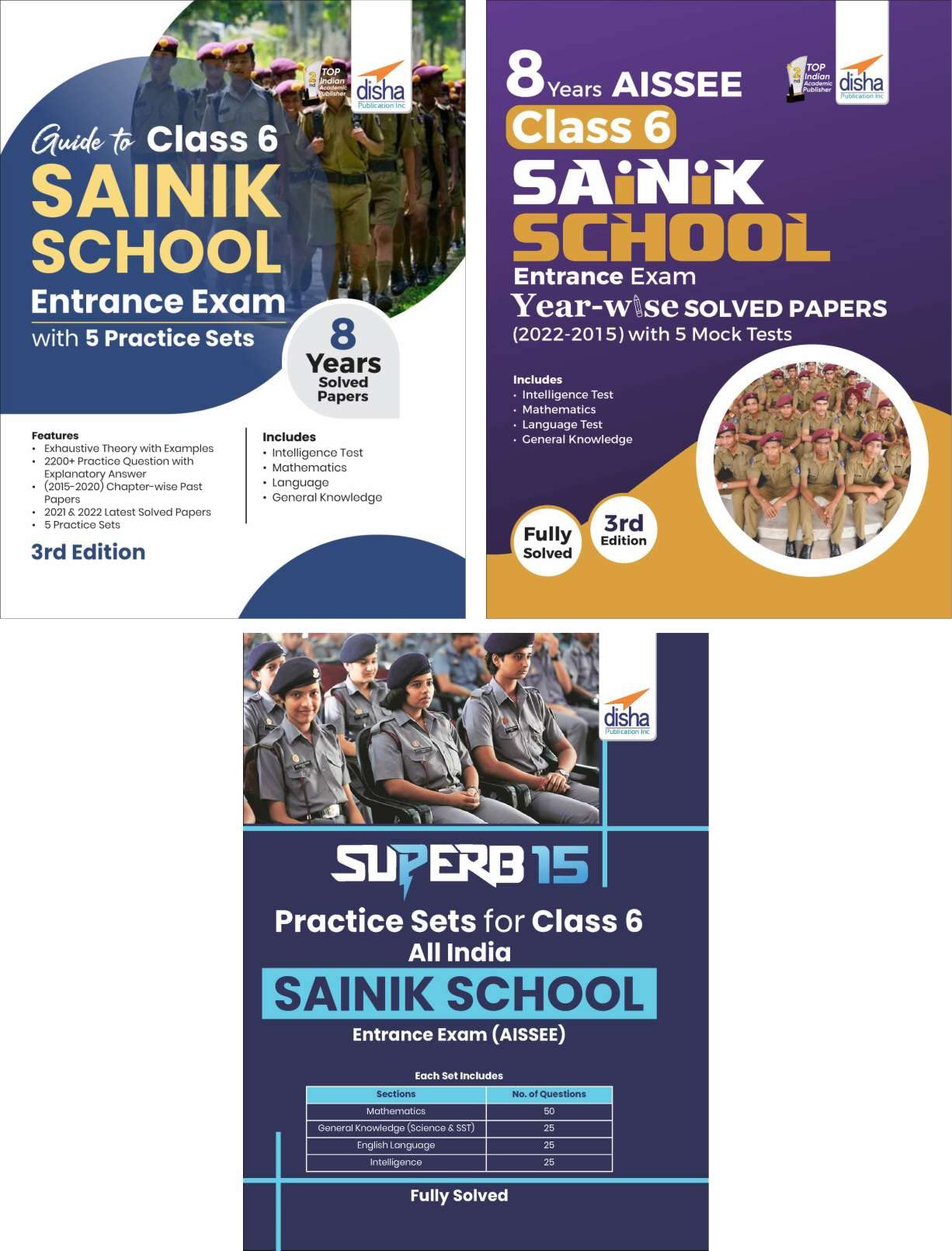 Study Package For Class 6 All India Sainik School Entrance Exam (Aissee  Set Of 3 Books) Guide + Solved Papers + Practice Sets 