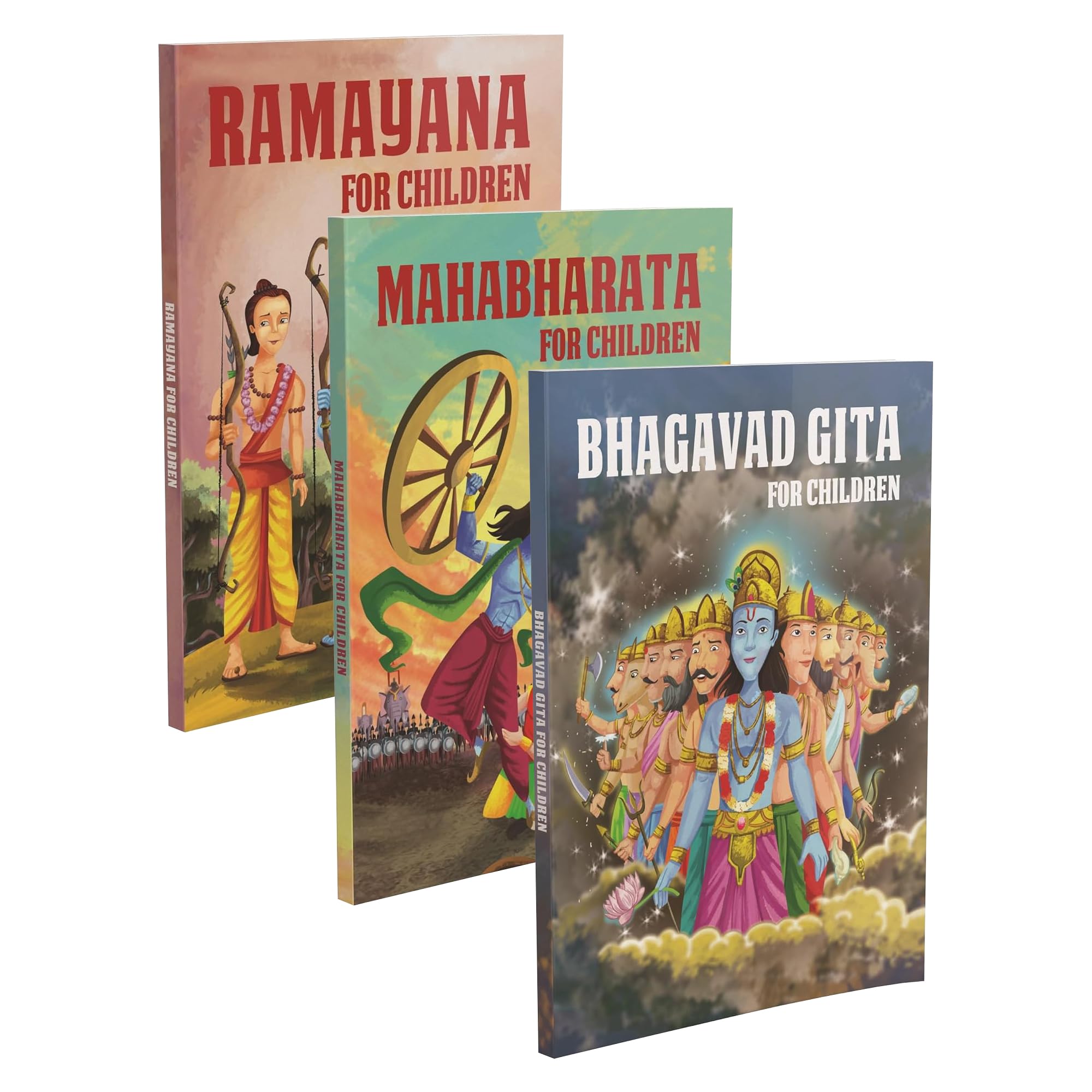 Set Of 3 Mythology Story Books For 5+ Years Kids Ramayana, Bhagavad Gita , Mahabharata (Illustrated)