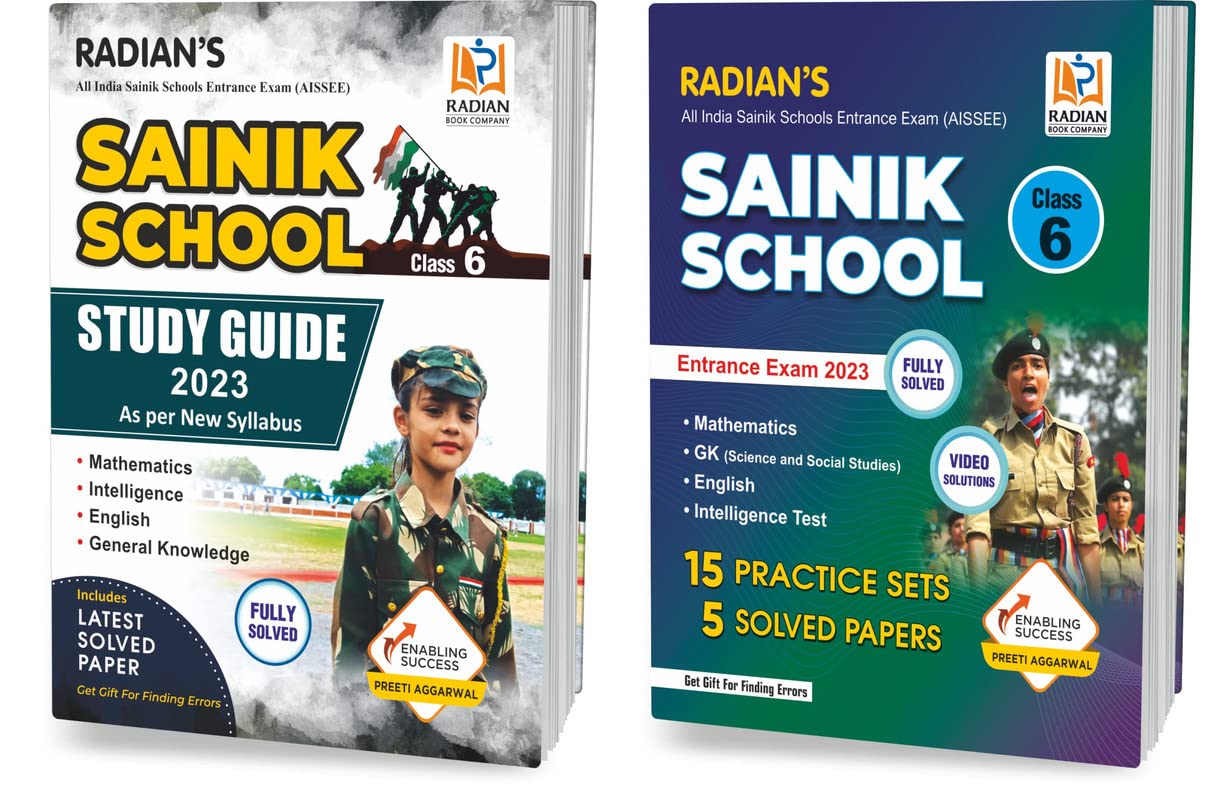 Combo of Sainik School Class 6 Guide book and Practice Set 2023 with Solved Question Papers for Entrance Exam (AISSEE) (Set Of 2