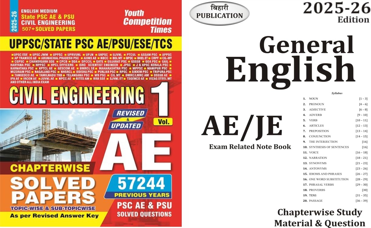 AE Civil Engineering Previous Year Chapterwise Solved Papers 2025