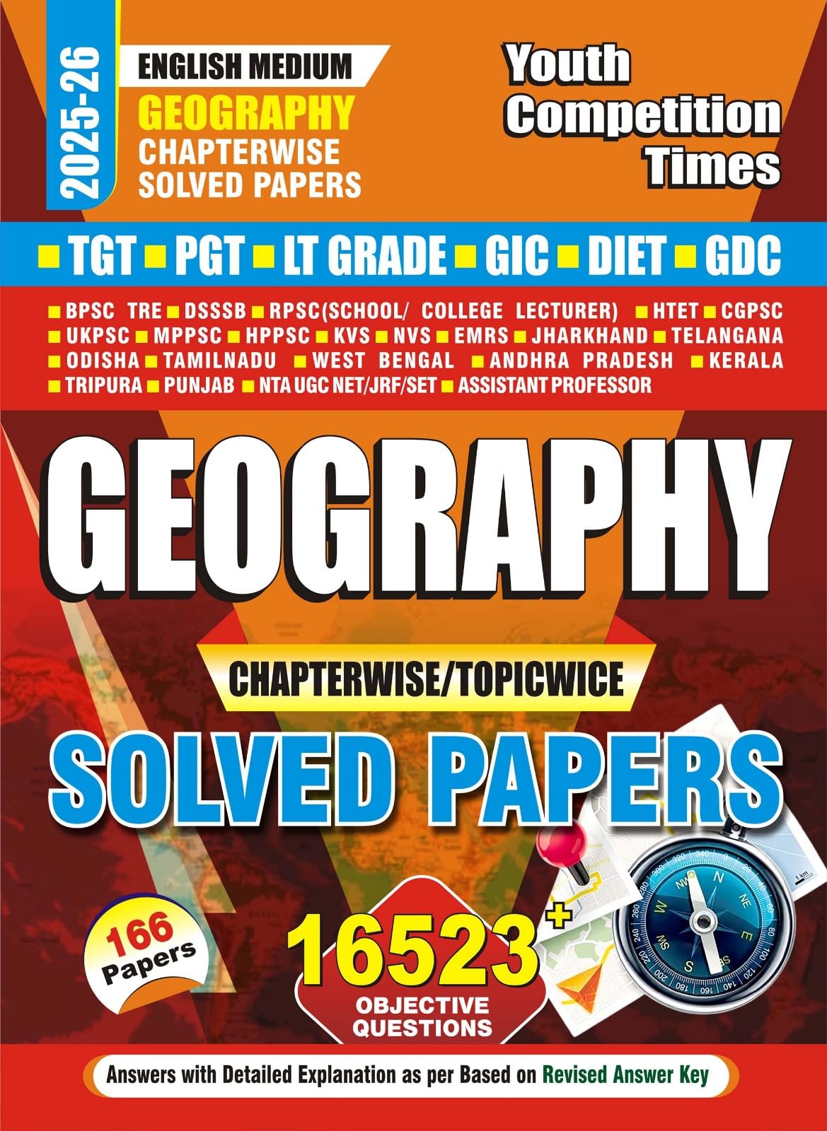 Youth Competition Times Geography Chapterwise Solved Papers 202526, English Medium, 16523+ Questions with Detailed Explanations