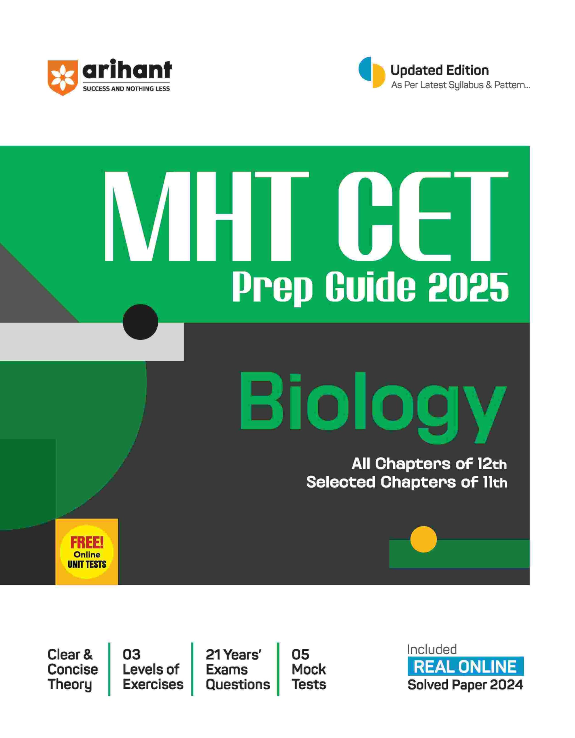 (Old Edition) Arihant MHT CET 2025 | Prep Guide for Biology with all Chapters of Class 12th and Selected Chapters of Class 11th 