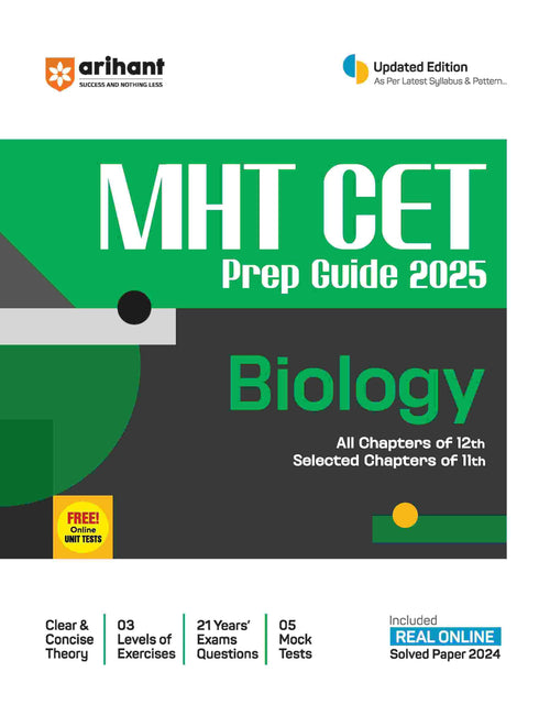 (Old Edition) Arihant MHT CET 2025 | Prep Guide for Biology with all Chapters of Class 12th and Selected Chapters of Class 11th 