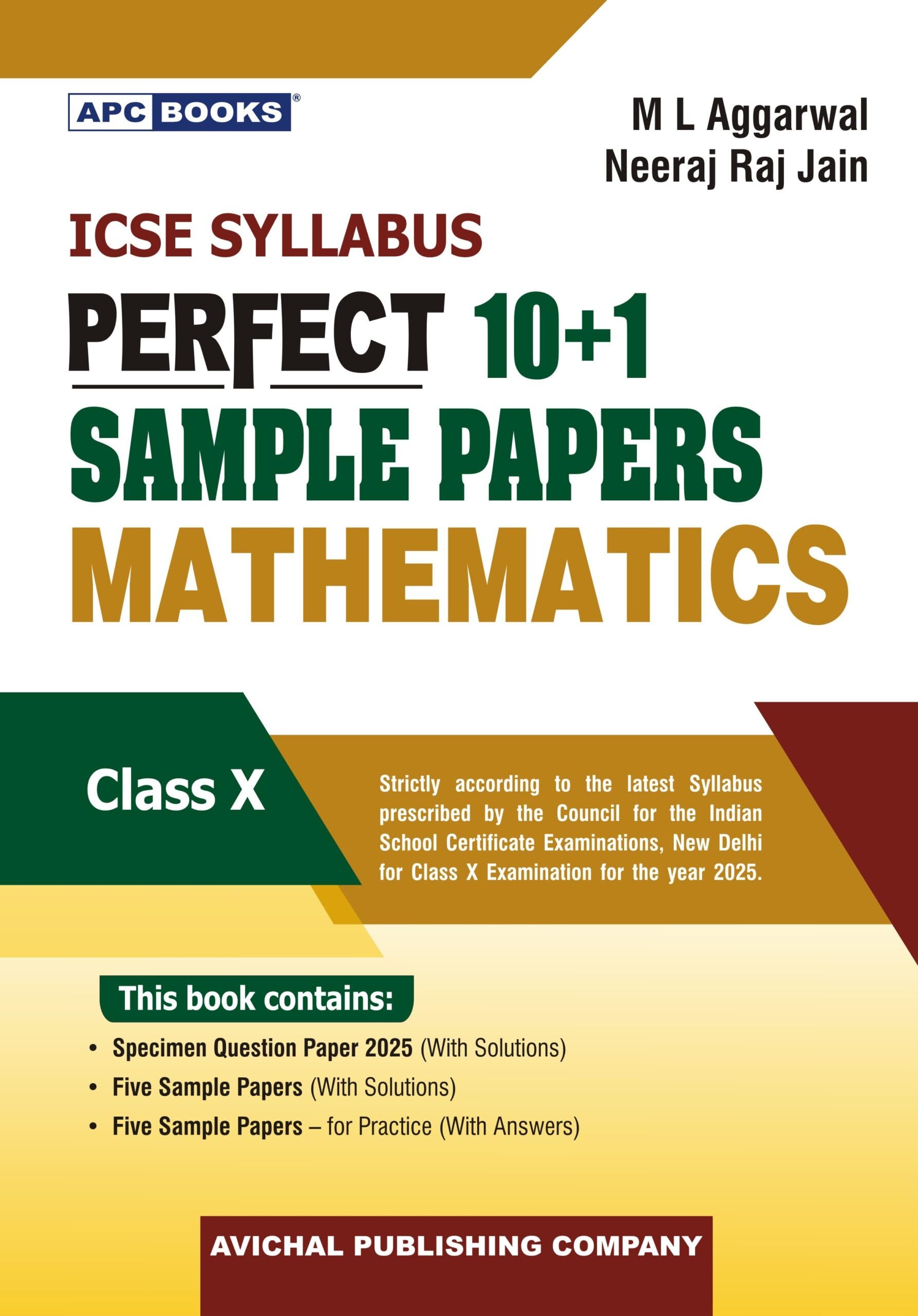 Perfect 10+1 Sample Papers In Mathematics For Icse Class 10