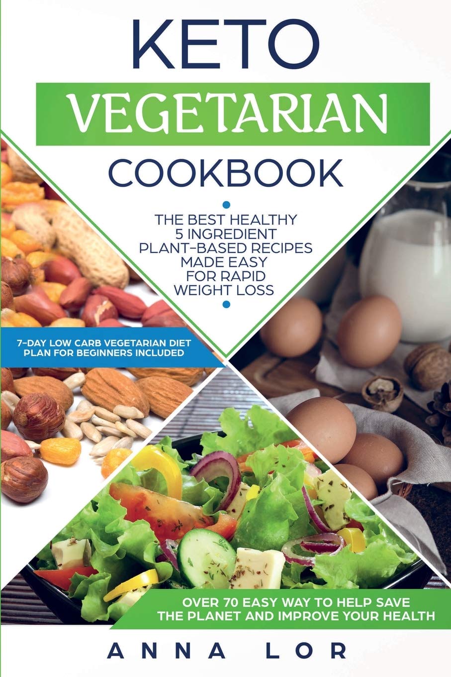 Keto Vegetarian Cookbook: The Best Healthy 5 Ingredient PlantBased Recipes Made Easy For Rapid Weight Loss (7day High Fat Low 