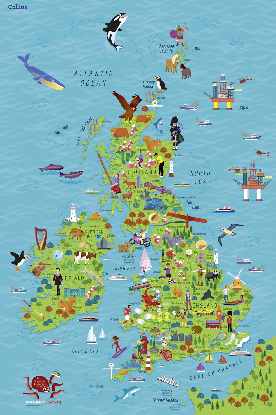 Childrens Map of the United Kingdom and Ireland