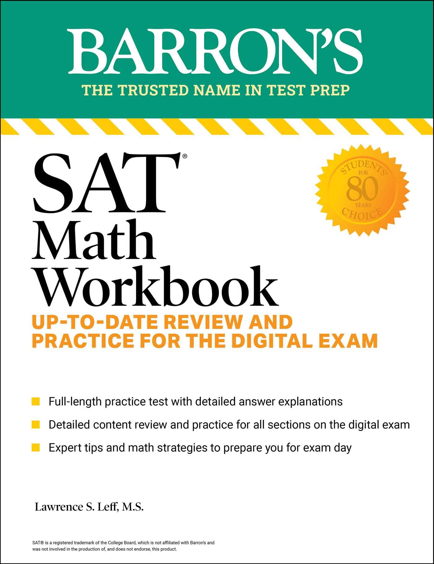 SAT Math Workbook: UptoDate Practice for the Digital Exam (Barrons SAT Prep)