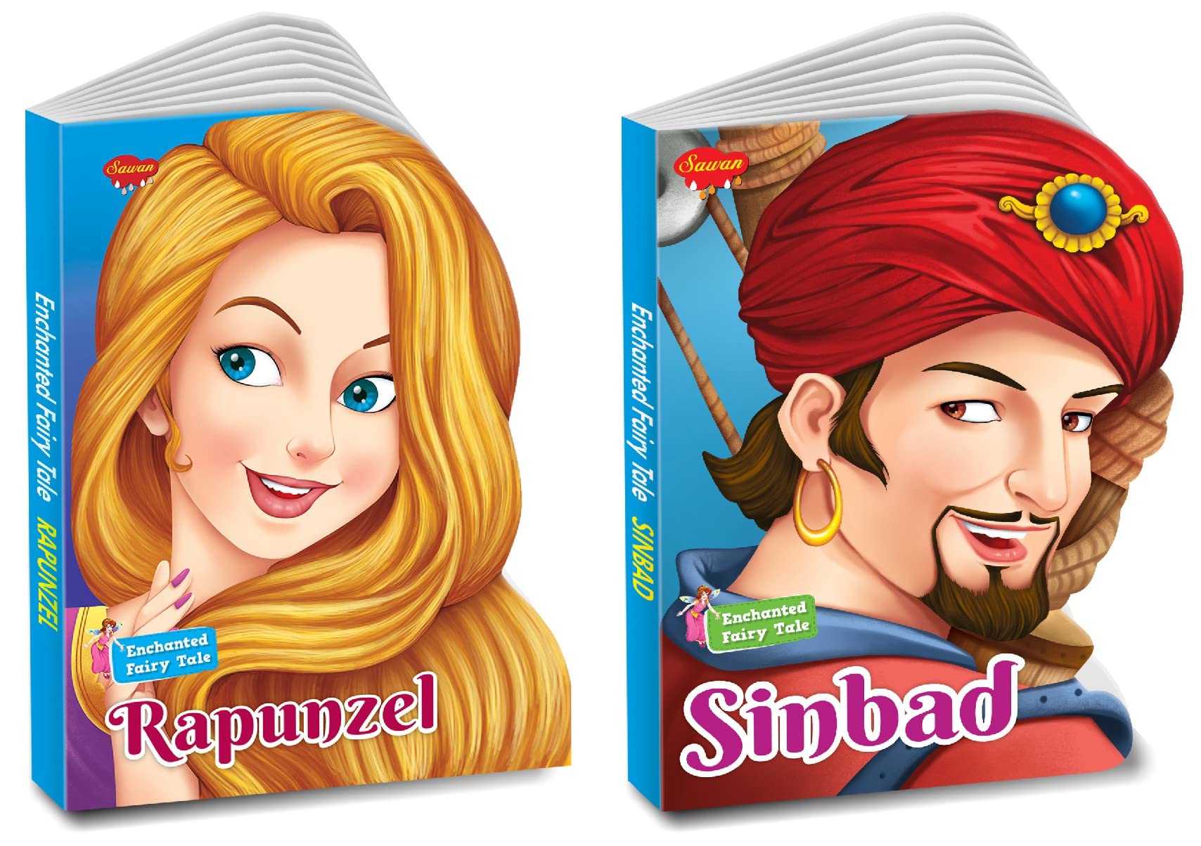 Sawan Enchanted Fairy Tale Story Books | Pack Of 2 Books | Cut Out Die Cut Shape Books (V12)