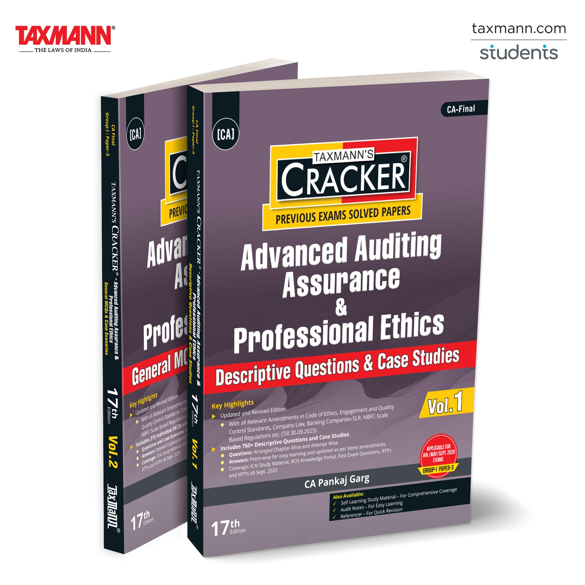 Taxmanns CRACKER for Advanced Auditing Assurance & Professional Ethics (Paper 3 | Audit)  Featuring760+ Descriptive Question