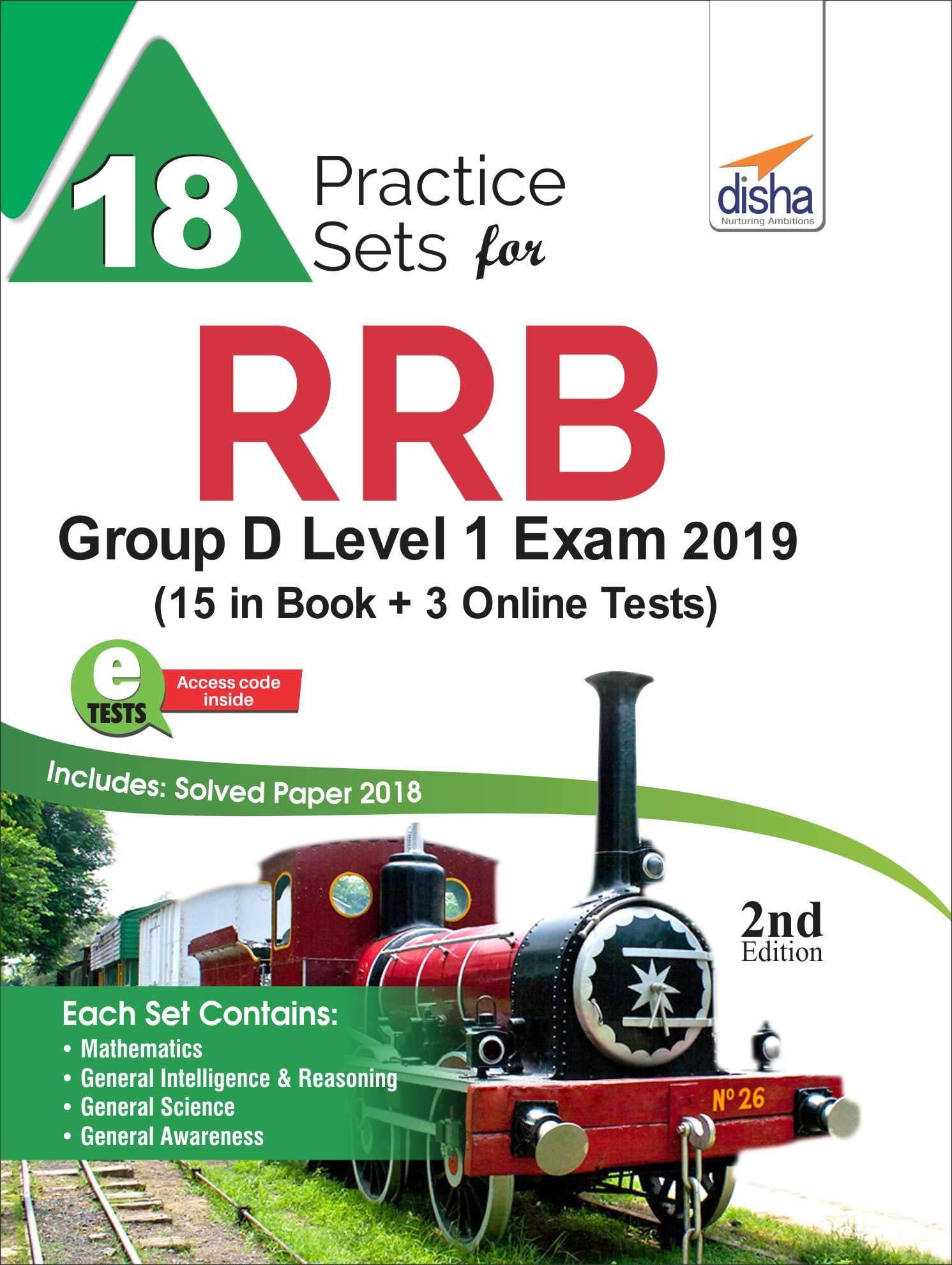 18 Practice Sets For Rrb Group D Level 1 Exam 2019 With 3 Online Tests 2Nd Edition