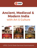GKP Ancient, Medieval & Modern India with Art & Culture for UPSC, State PCS Exams | Set of 3 Books | Flow Charts, Tables & Image