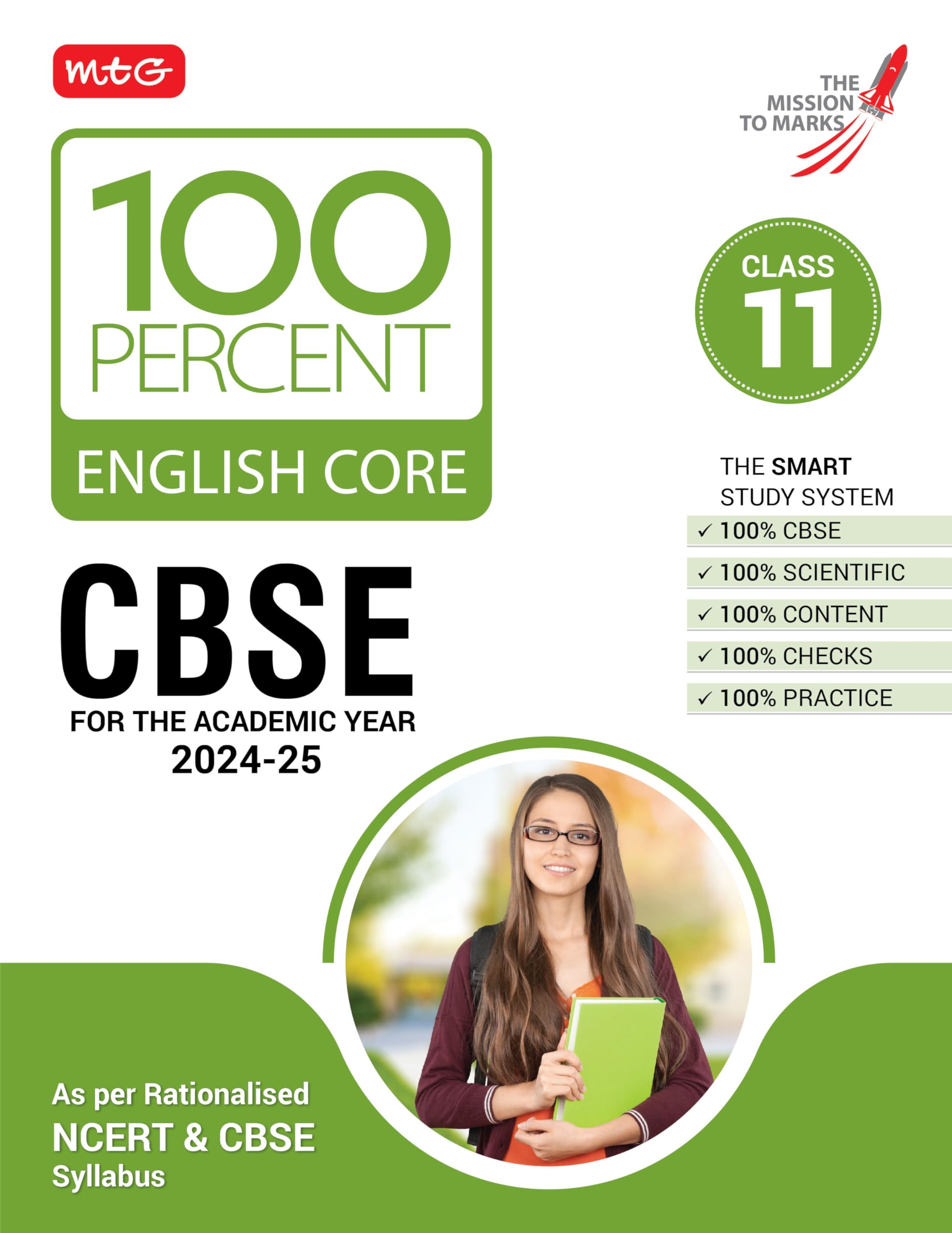 MTG 100 Percent English Core For Class 11 CBSE Board Exam 202425 | ChapterWise Selfevaluation Test, Theory, Diagrams & Practi