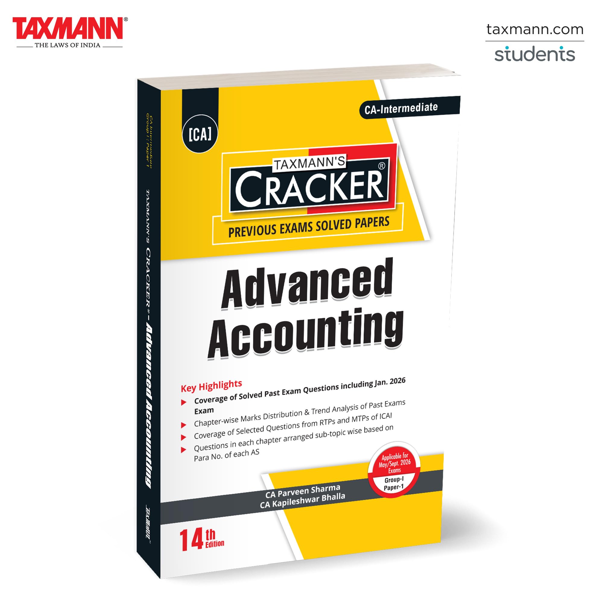 Taxmanns CRACKER for Advanced Accounting (Paper 1 | Advanced Accounts)  The Definitive Tool for Highscoring Preparation for 