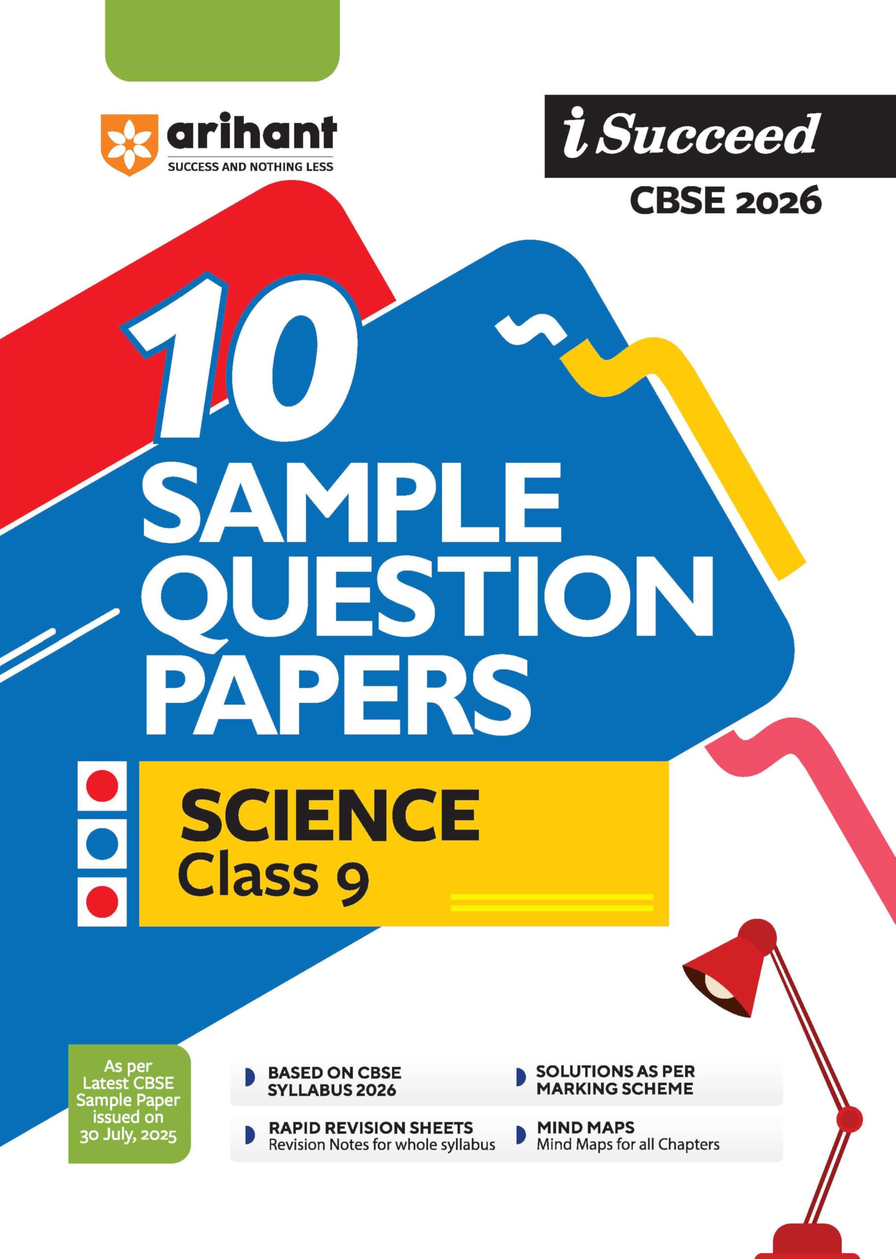 Arihant ISucceed Cbse Sample Question Papers 2026 Science Class 9 | 10 Sample Question Papers | Rapid Revision Sheets | 3 Stage