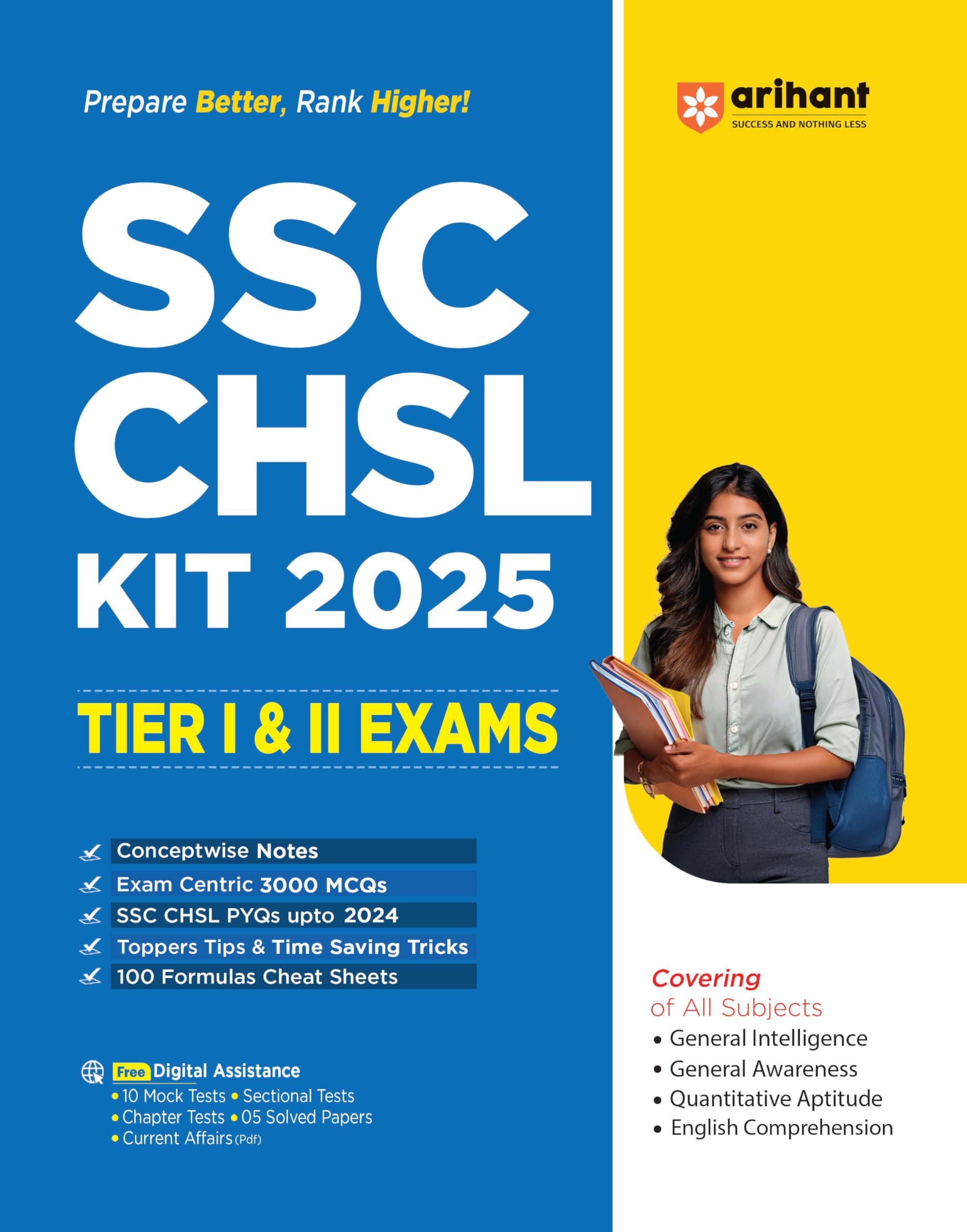 Arihant SSC CHSL Kit 2025 | Tier I and II Exams | Complete Guide with 3000+ MCQs, Previous Year Questions, Concept Notes, Formul