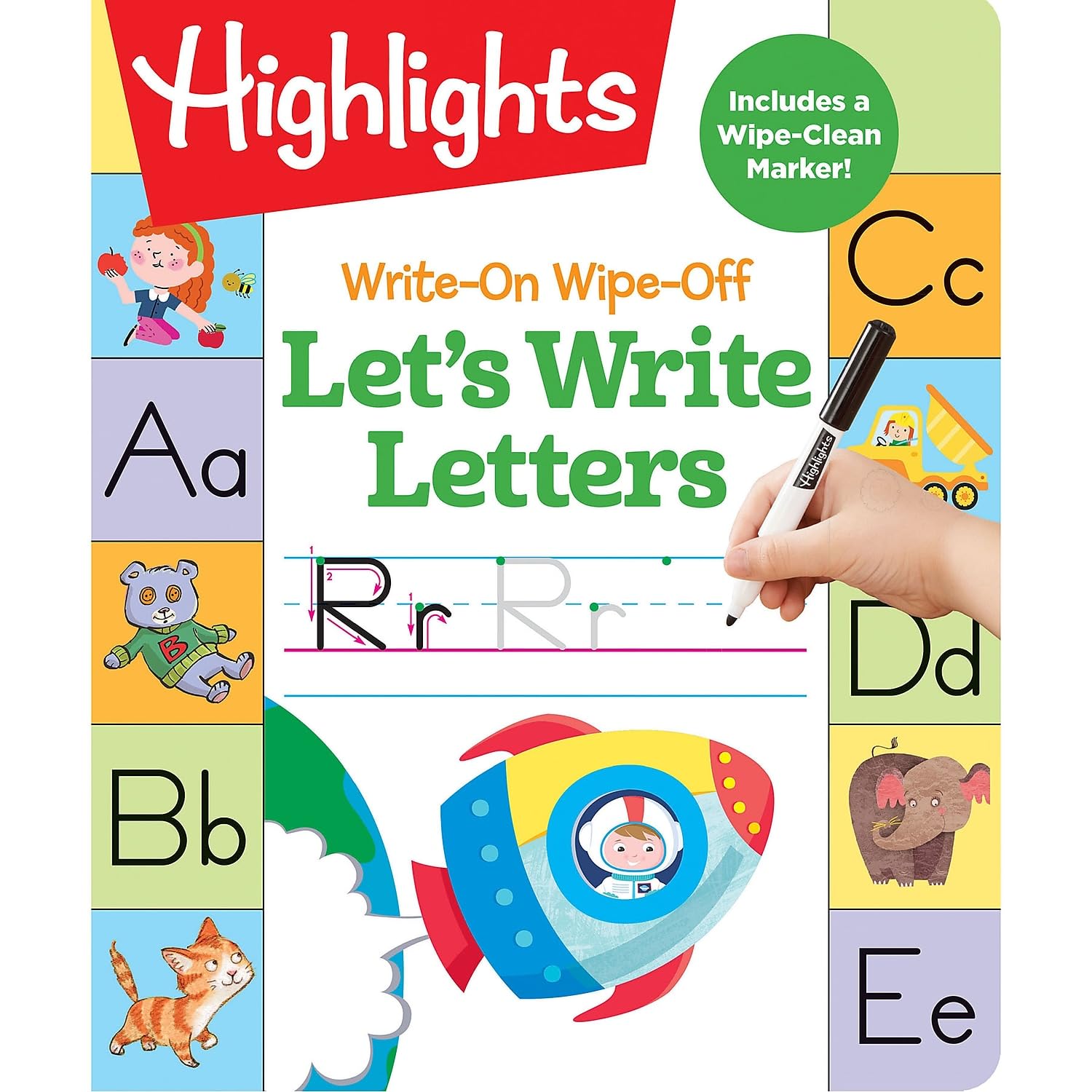WriteOn WipeOff Lets Write Letters: Handwriting Practice for Kids Learning to Write, DryErase Lettering Workbook for Ages 3