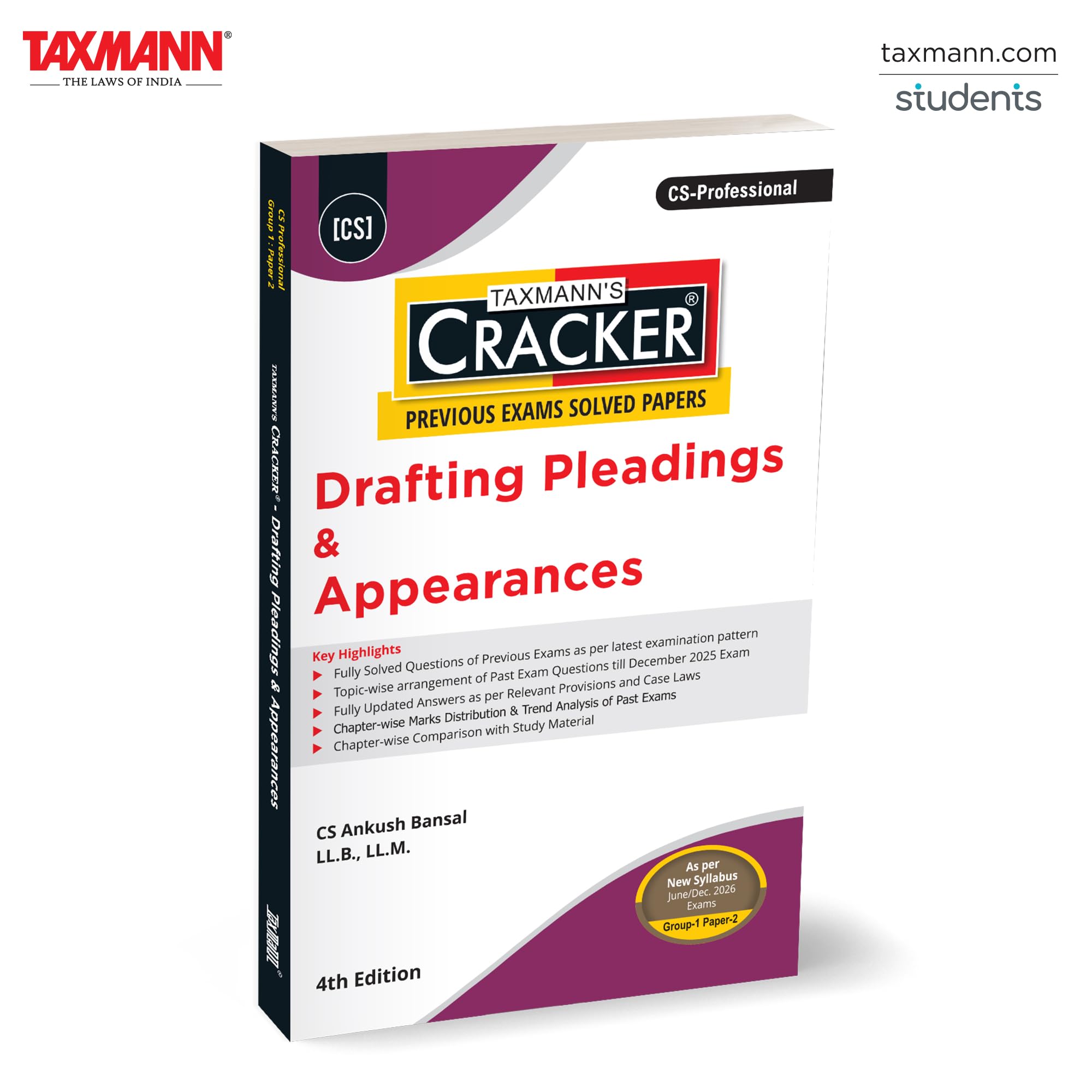 Taxmanns CRACKER for Drafting Pleadings & Appearances (Paper 2 | Drafting/DPA)  Decodes ICSIs Drafting/Advocacy Evaluation 