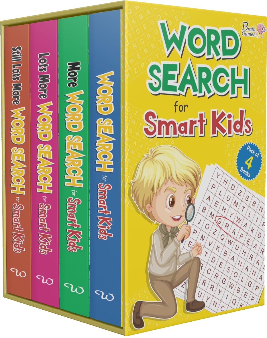 Word Search For Smart Kids :Gift Boxset for Kids ( Set of 4 Books )Boost Vocabulary & Focus | Ages 712