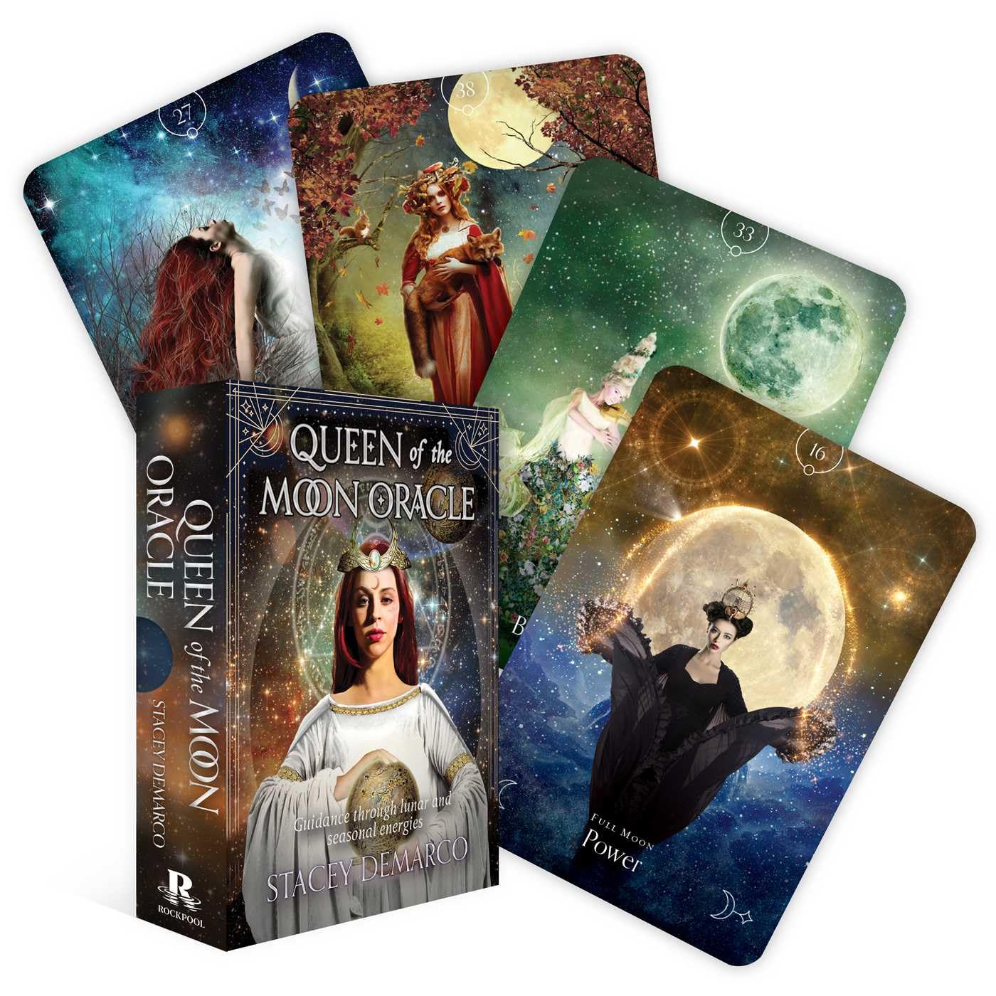 Queen of the Moon Oracle: Guidance through Lunar and Seasonal Energies (44 FullColor Cards and 120Page Guidebook) (Rockpool Or
