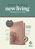 NLT Compact Giant Print Bible, Filament Enabled (LeatherLike, Rose Metallic Peony, Indexed, Red Letter)