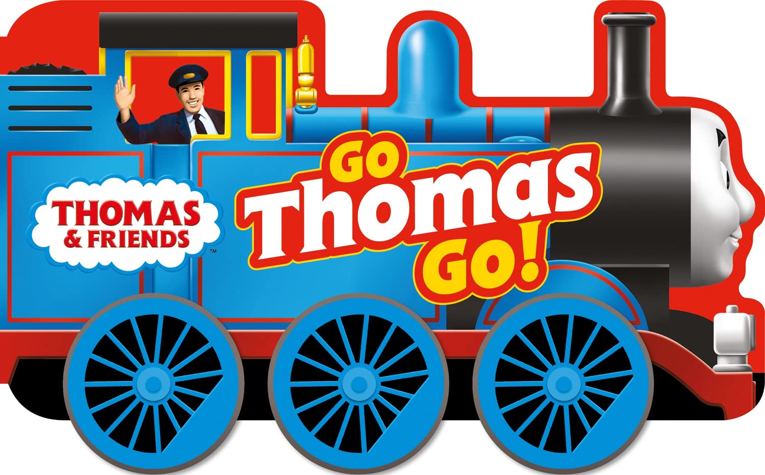 Farshore Thomas & Friends: Go Thomas, Go (A Shaped Board Book With Wheels): International Children S Bible  Blue