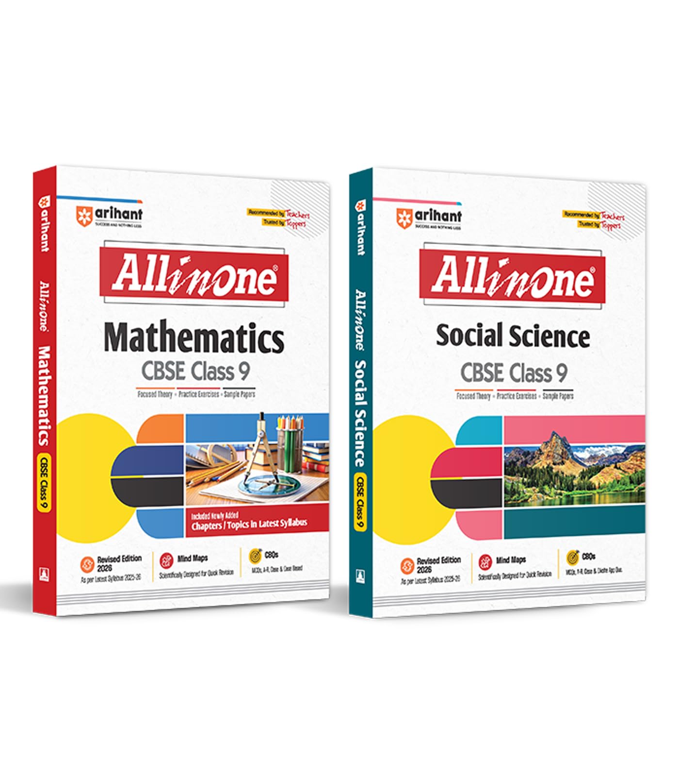 Arihant All In One Mathematics, Social Science Class 9th Based On Latest NCERT For CBSE Exams 202526 (Set of 2 Books)