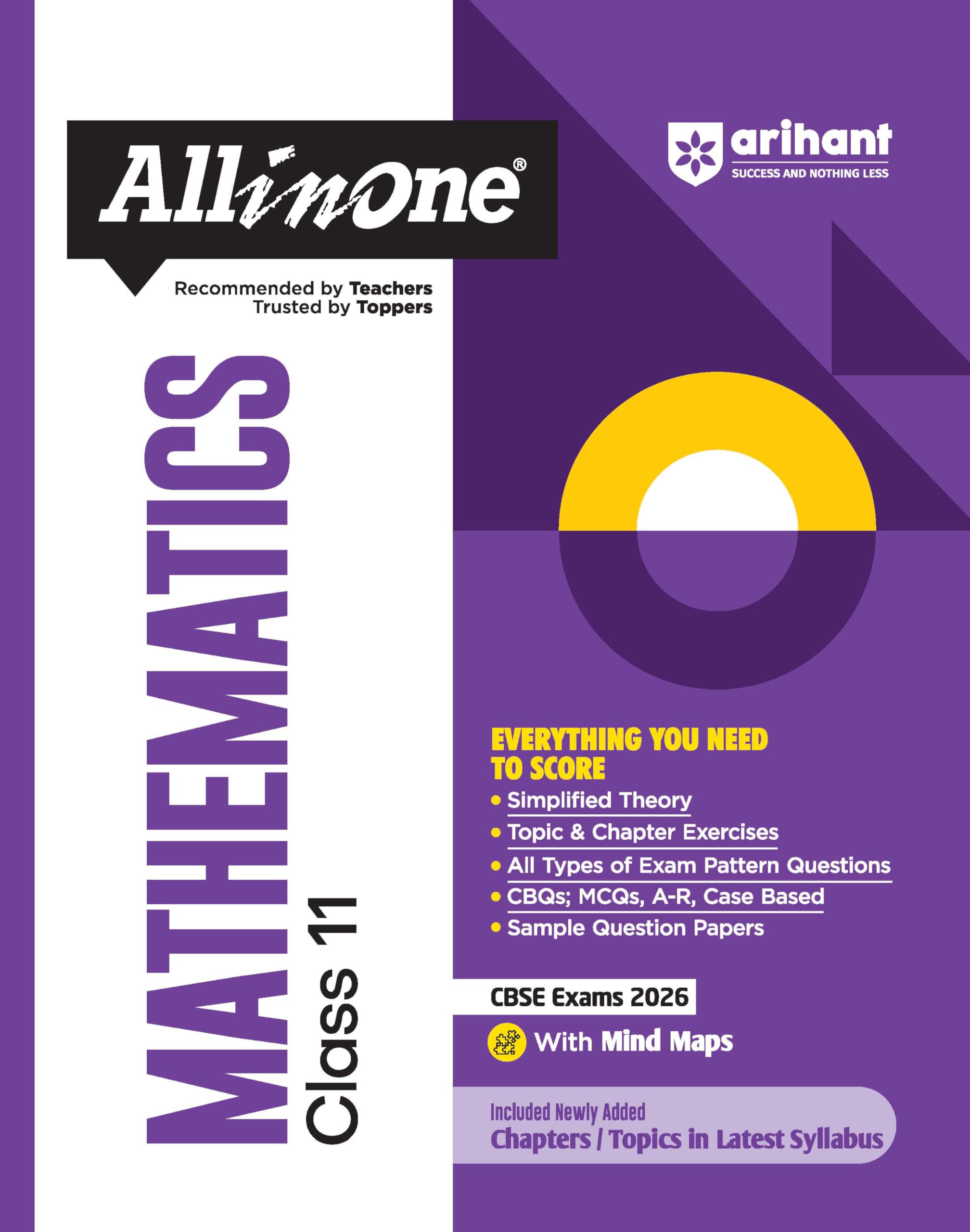 Arihant All In One Mathematics Class 11 For Cbse Exams 202526 | Revised Edition As Per Latest Syllabus | Simplified Theory, All