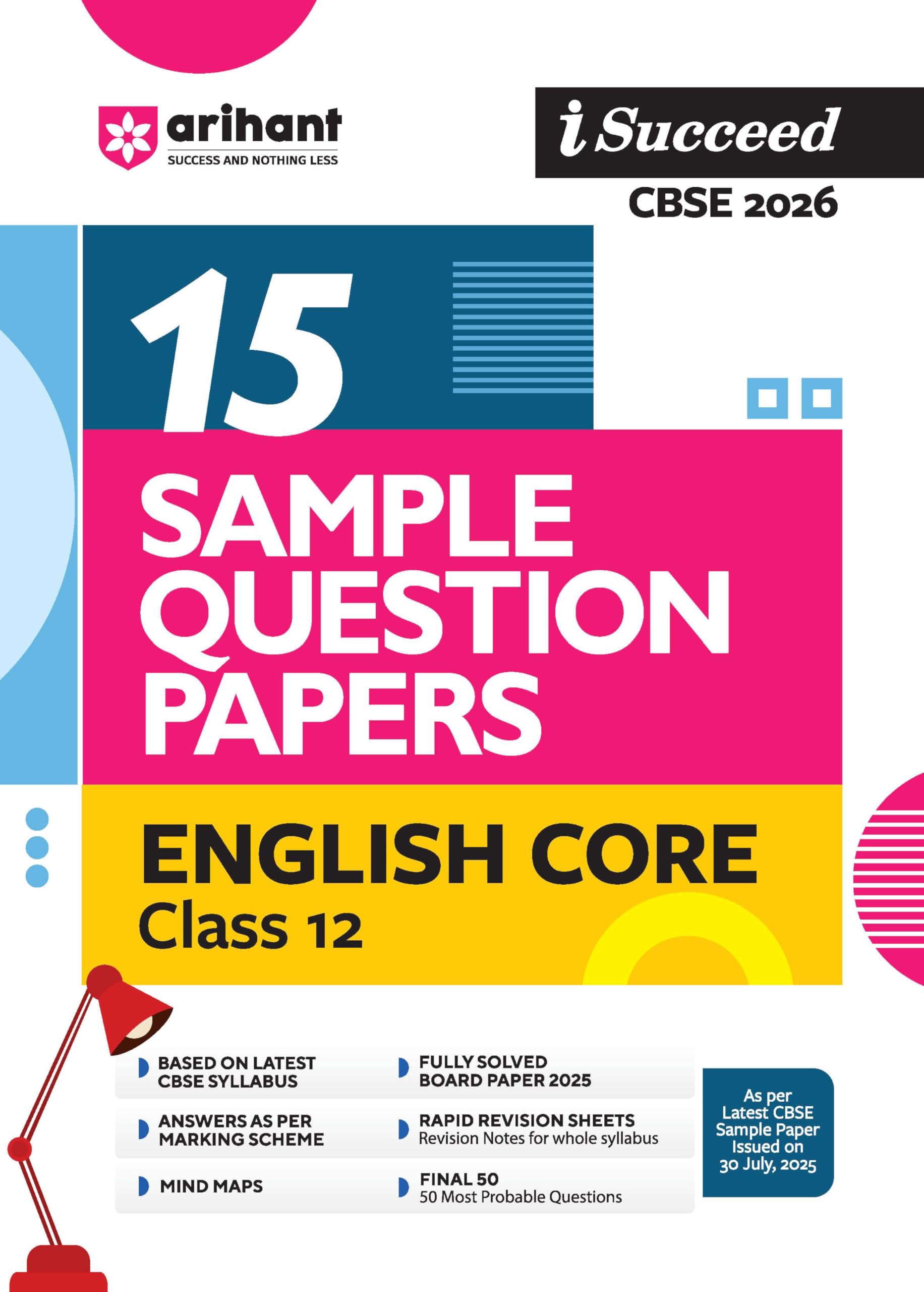 Arihant I Succeed Cbse 15 Sample Question Papers English Core Class 12 For Exam 2026 | Based On Latest Cbse Syllabus | With Solv