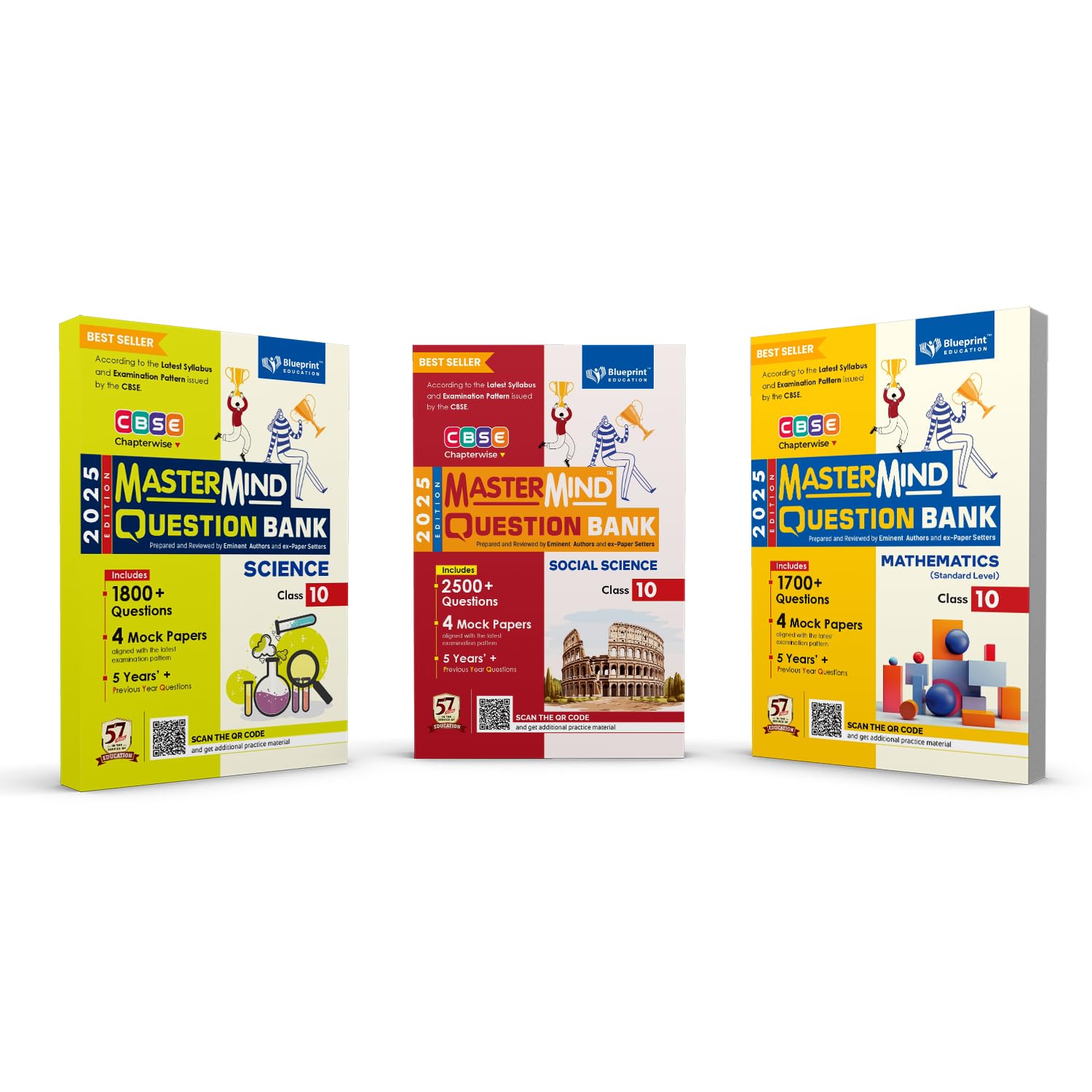 Science, Social Science, Maths Standard (3 Books Bundle) Class 10 Mastermind Cbse Question Bank For 2025 Board Exams