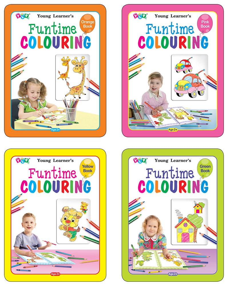 Funtime Colouring Books (Set Of 4 Books): Perfect Gift For Children Who Love Colouring, Drawing & Painting | Premium Quality Pap