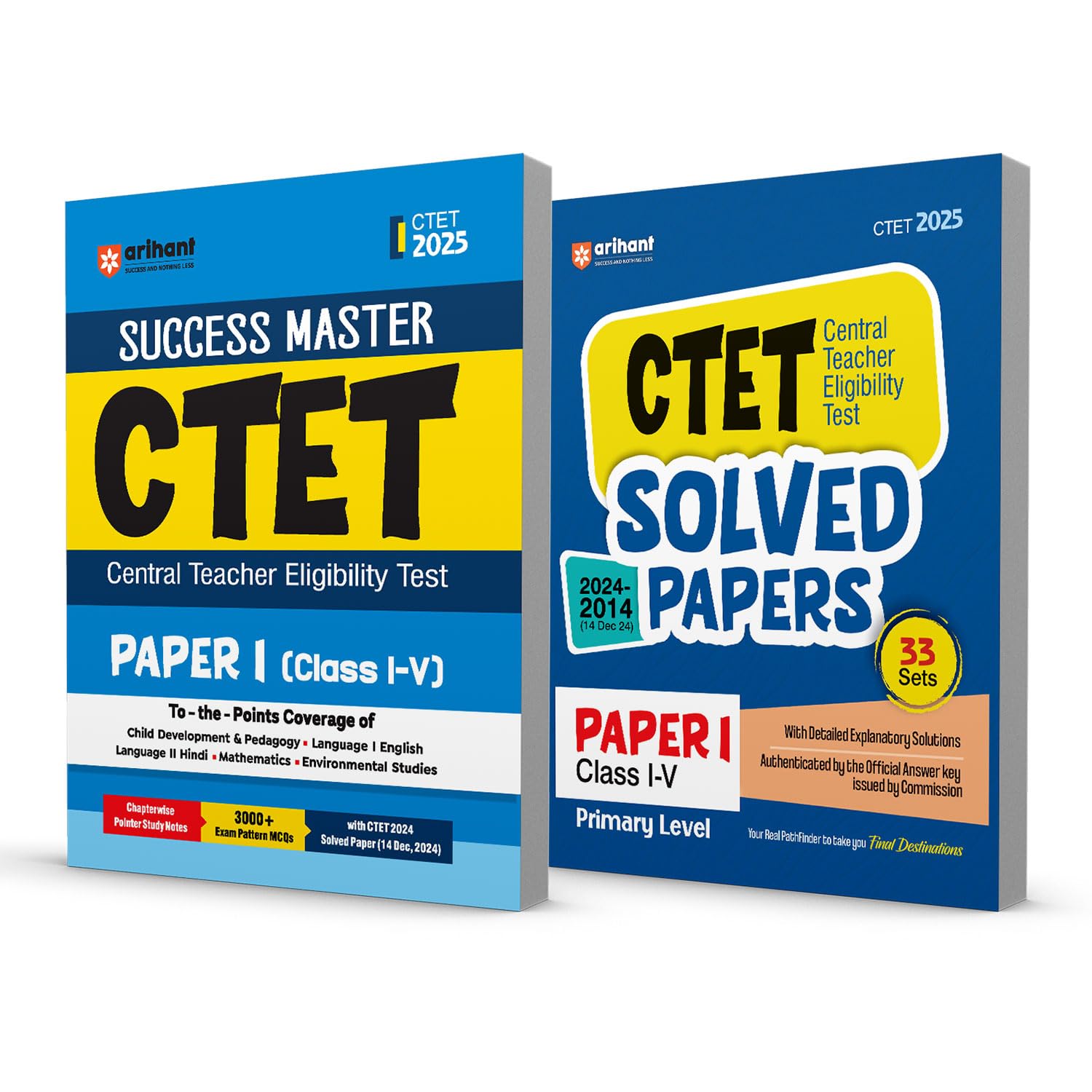 Arihant CTET 2025 Class IV (Paper1) Study Guide & Solved Papers (20242014) Combo | English Medium