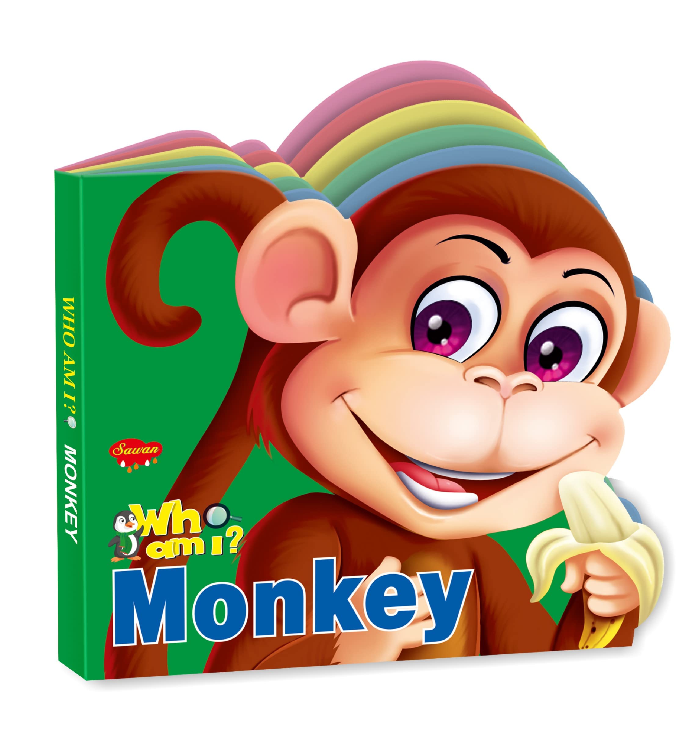 Sawan Presents Who Am I Monkey | DieCut Shape BoardBook